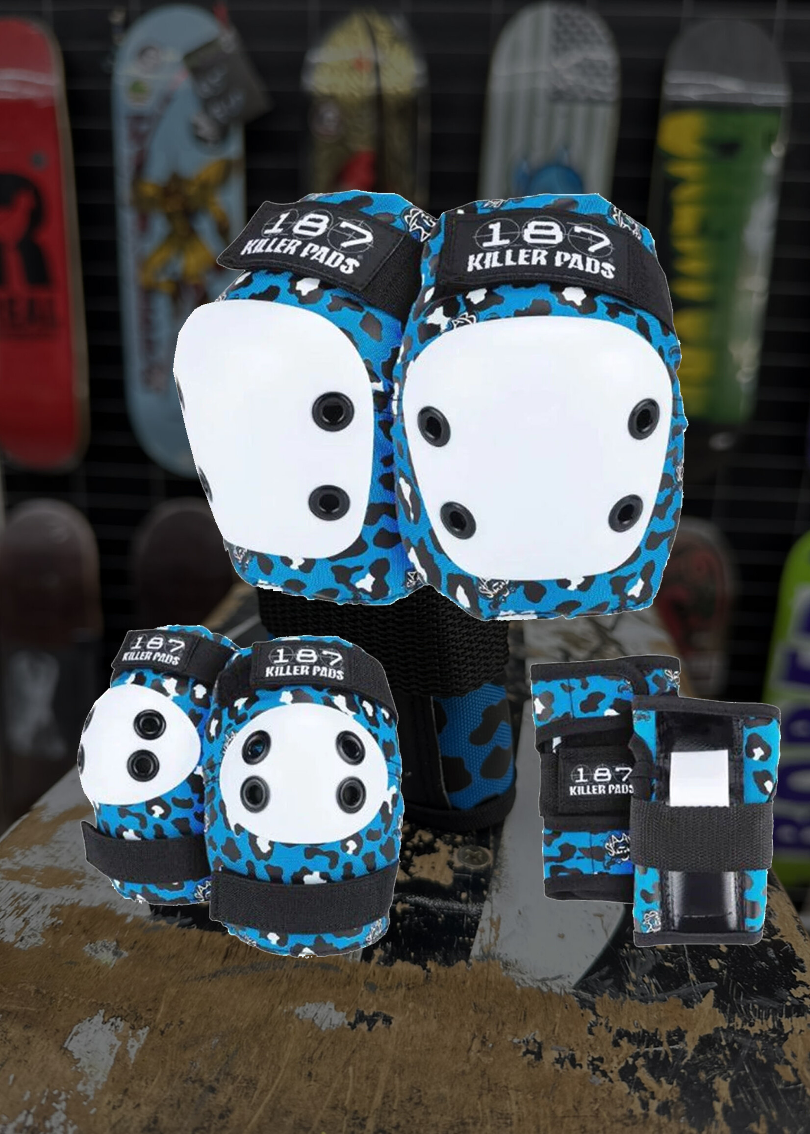 187 KILLER PADS 187 KILLER PADS -  Six Pack Staab Blue Leopard Print - Junior