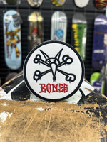 Powell Peralta BONES - Iron-on Patch Vato Rat Circle White - 3.5"