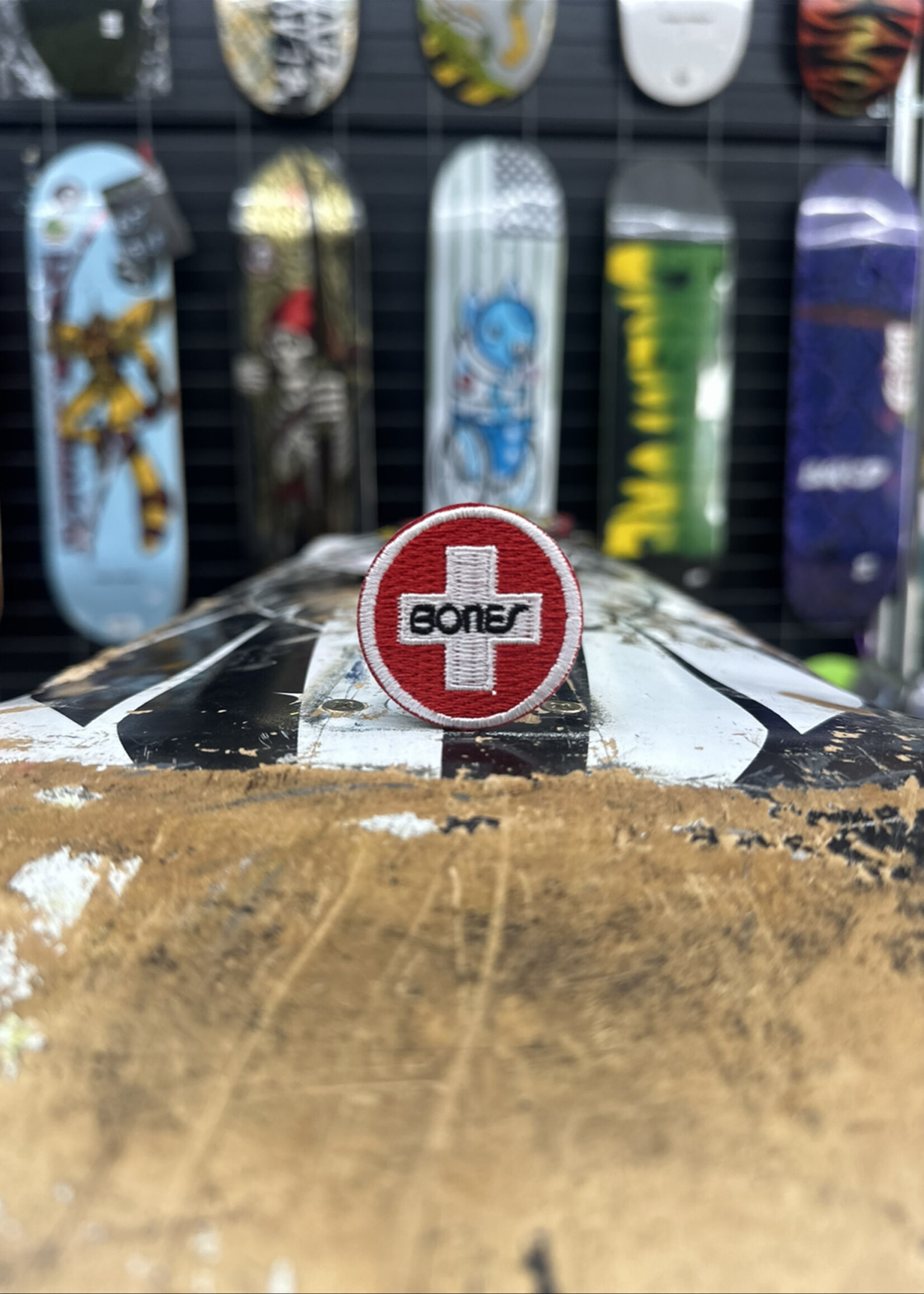 BONES BONES BEARINGS - Iron-on Patch Swiss Circle - 1.5"