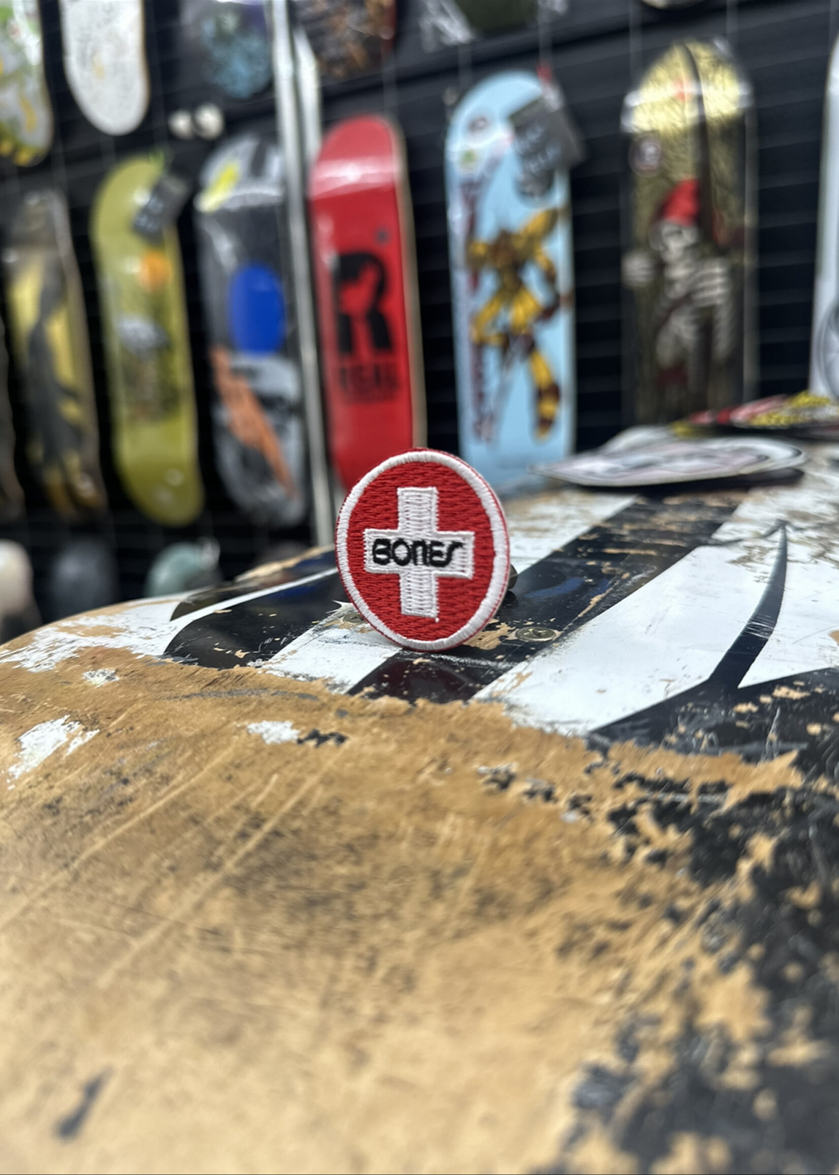 BONES BONES BEARINGS - Iron-on Patch Swiss Circle - 1.5"