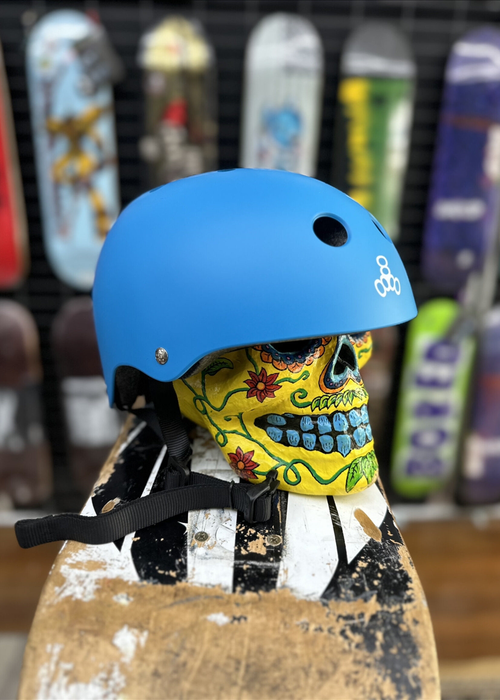 Triple 8 TRIPLE 8 - Lil 8 Certified Staab Helmet Neon Blue Rubber - Youth