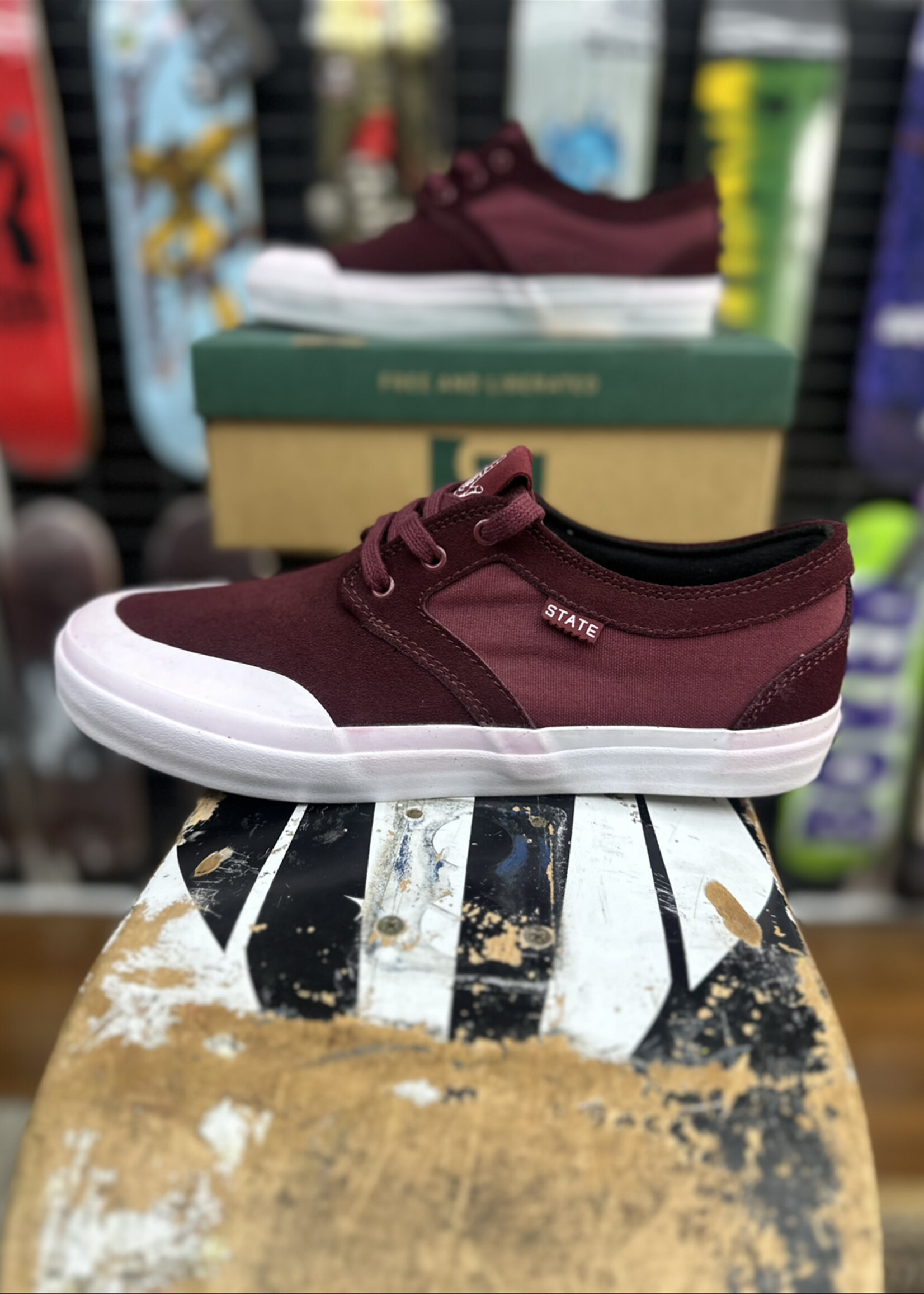 STATE FOOTWARE STATE FOOTWEAR - Bishop THEORIES X Black Cherry Suede/Rubber Toe