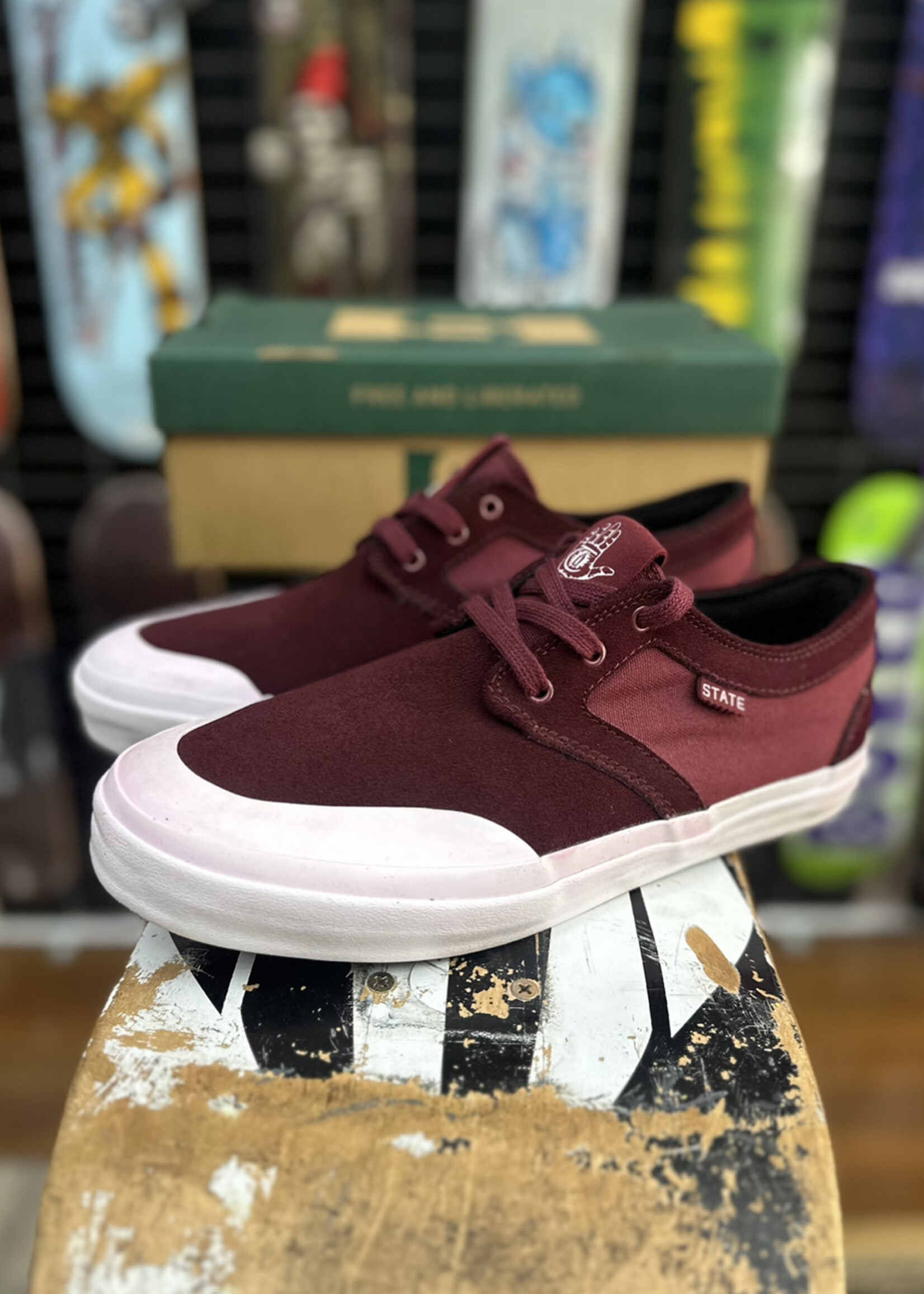 STATE FOOTWARE STATE FOOTWEAR - Bishop THEORIES X Black Cherry Suede/Rubber Toe
