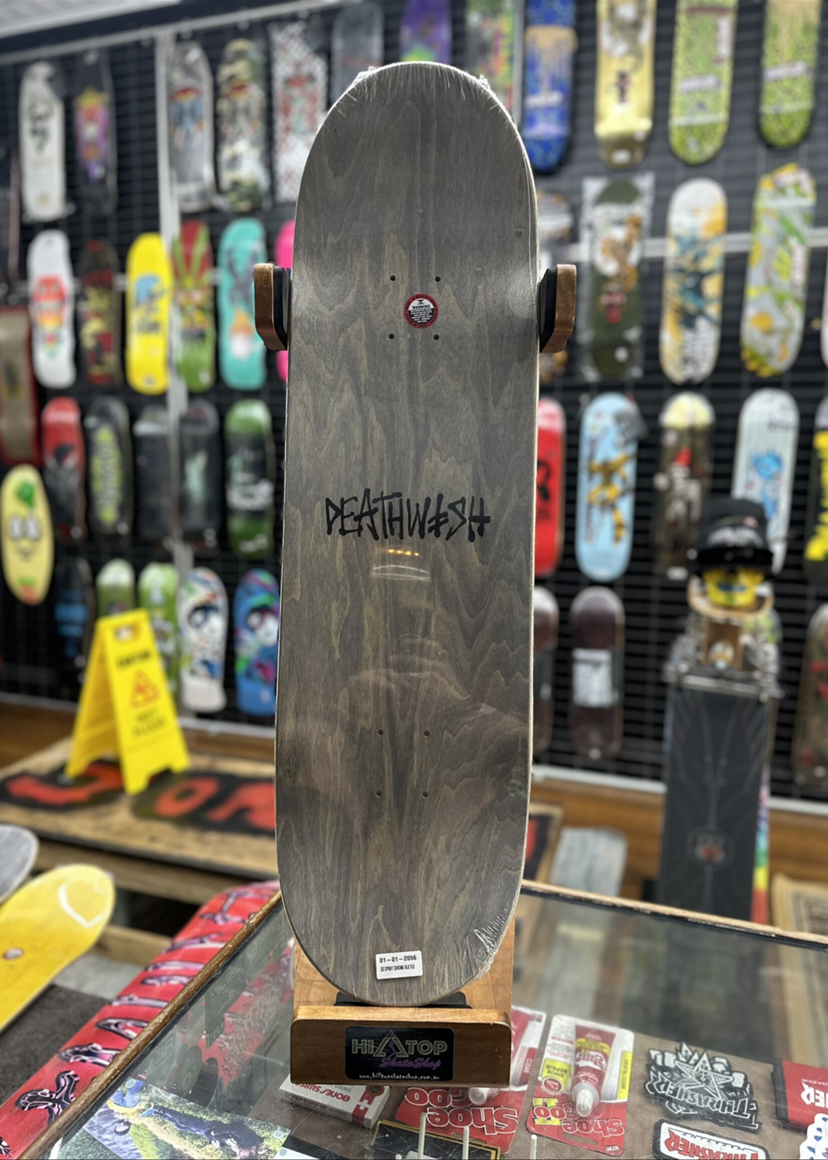 Deathwish Skateboards DEATHWISH - OG Spray Chrome Black Deck - 9.0"
