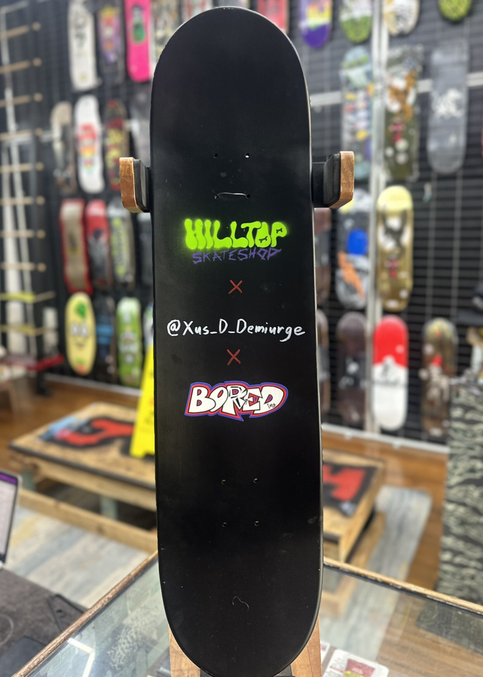 BOREDing. BOREDing - Hand Painted Besa Block Skate Penguin - 8.375"