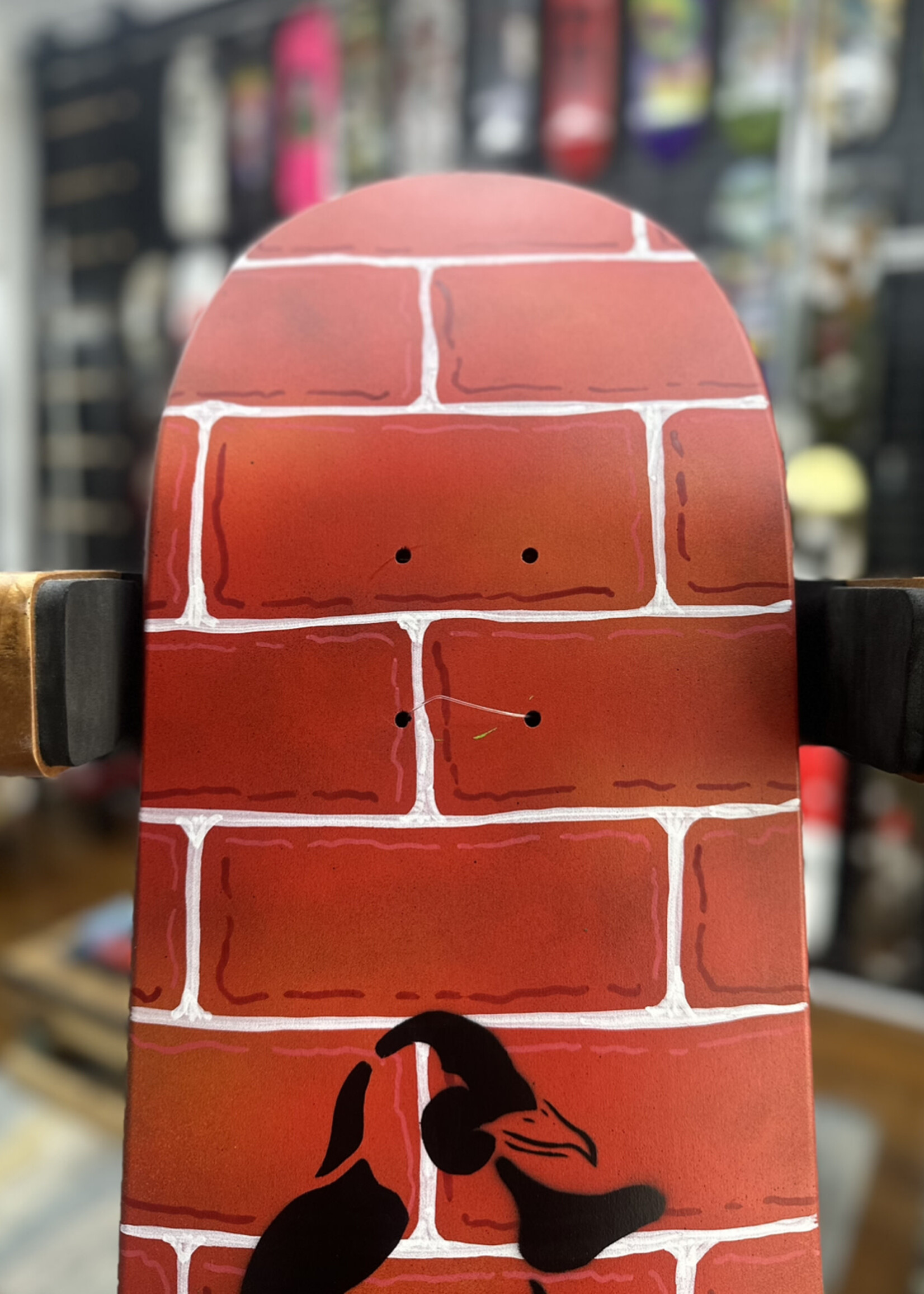 BOREDing. BOREDing - Hand Painted Brick Skate Penguin - 8.375"