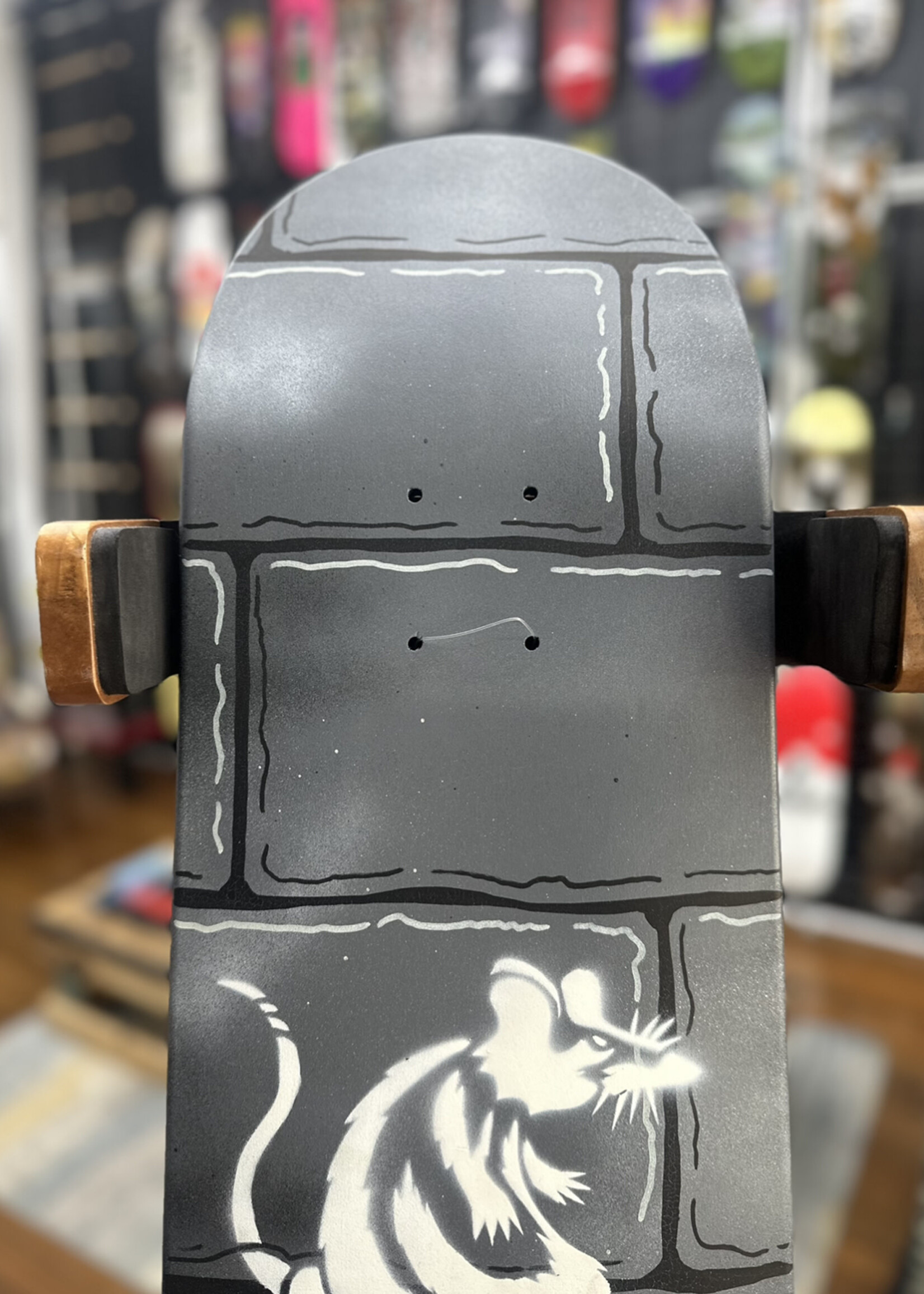 BOREDing. BOREDing - Hand Painted Besa Block Skate Rat - 8.375"