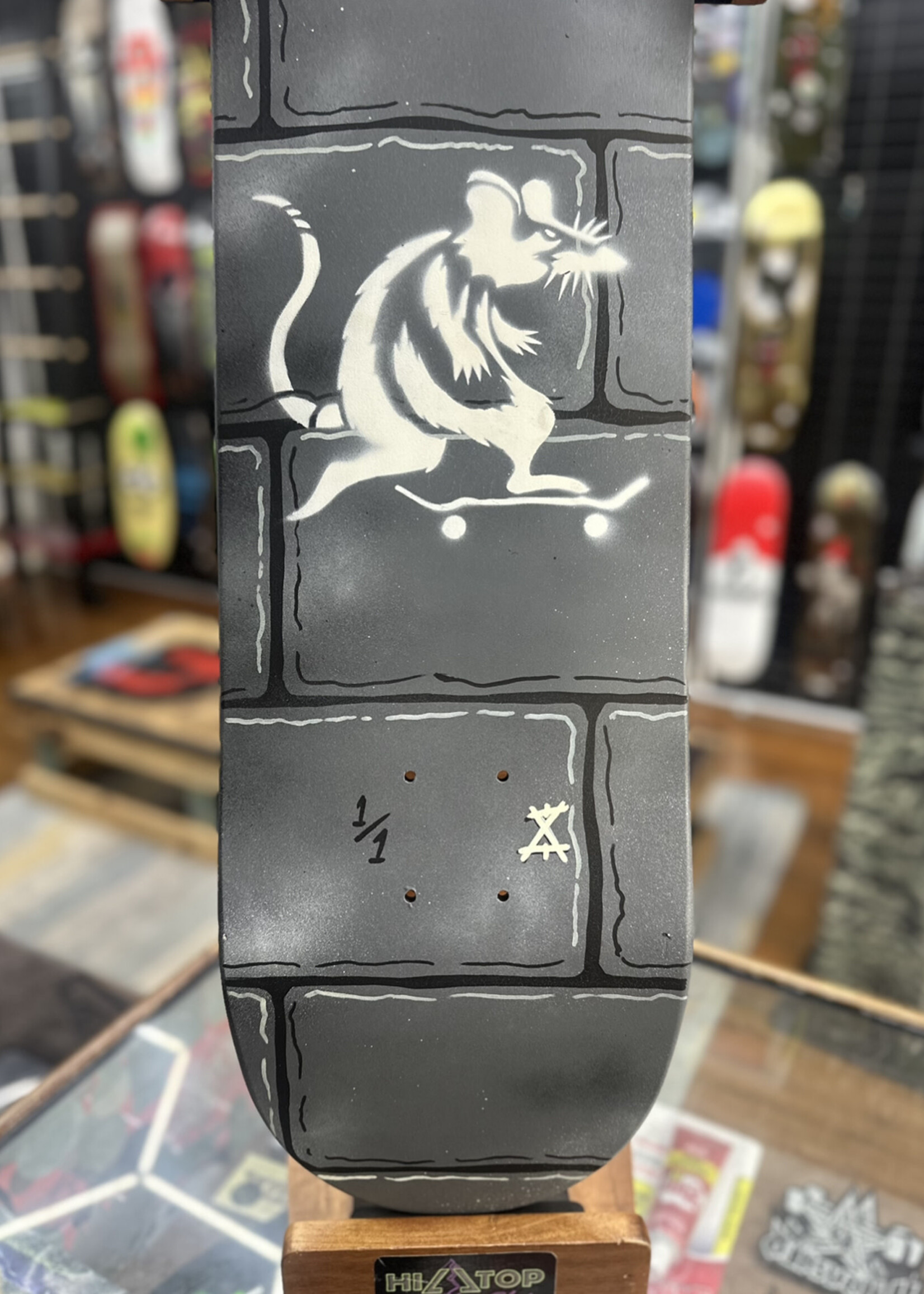 BOREDing. BOREDing - Hand Painted Besa Block Skate Rat - 8.375"