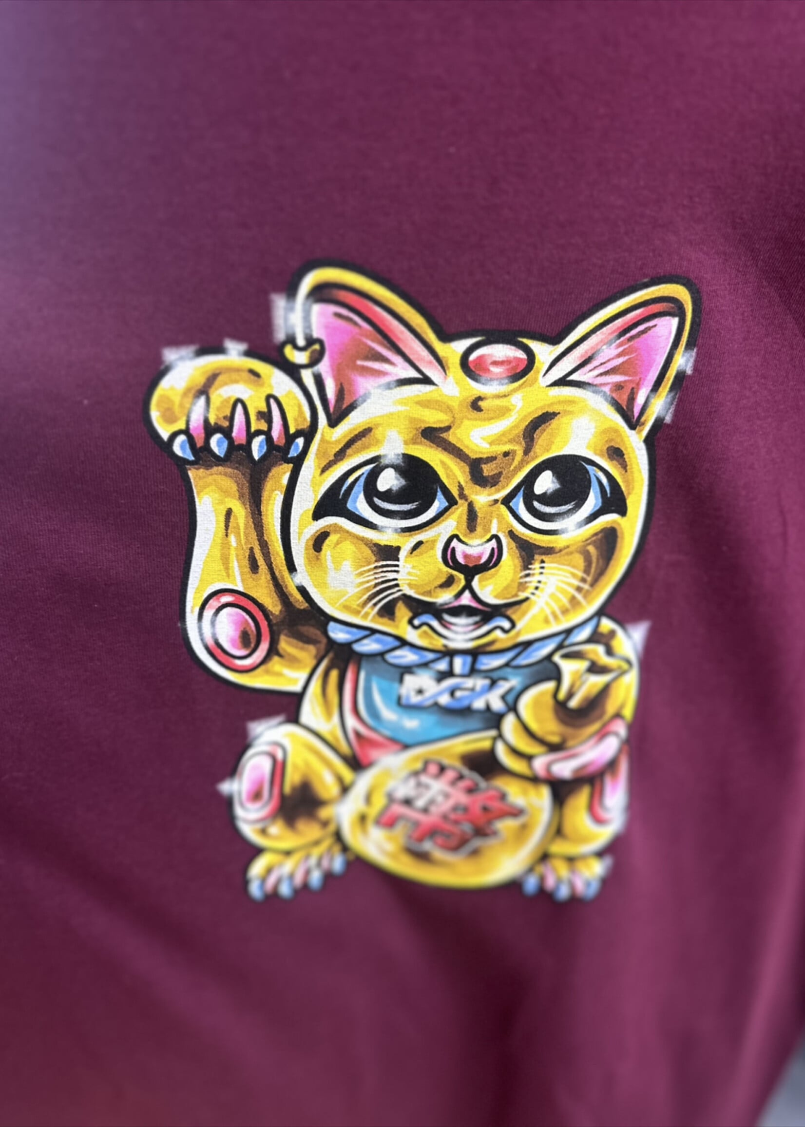 DGK DGK - Golden Lucky Cat Burgandy Tee - Large