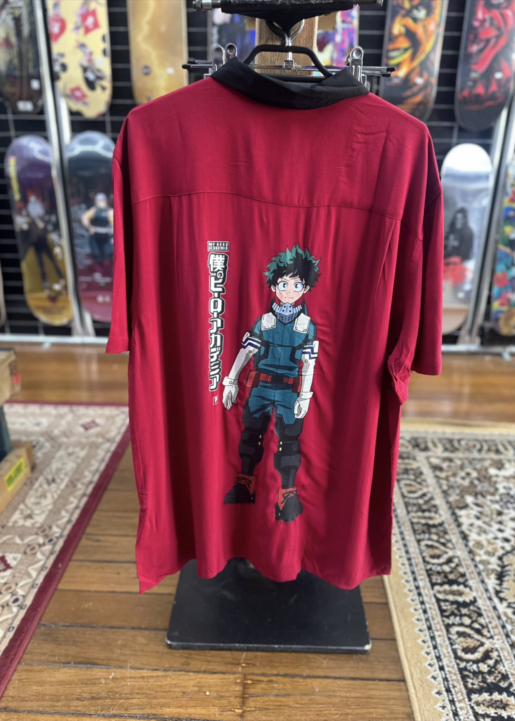 PRIMITIVE PRIMITIVE - My Hero Academia Izuku Midoriya Collard Button-Up Tee - Large