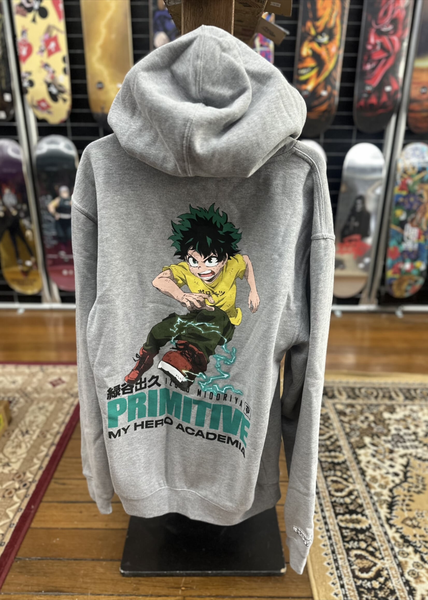 PRIMITIVE PRIMITIVE - My Hero Academia Full Cowl Grey Hoodie - Medium