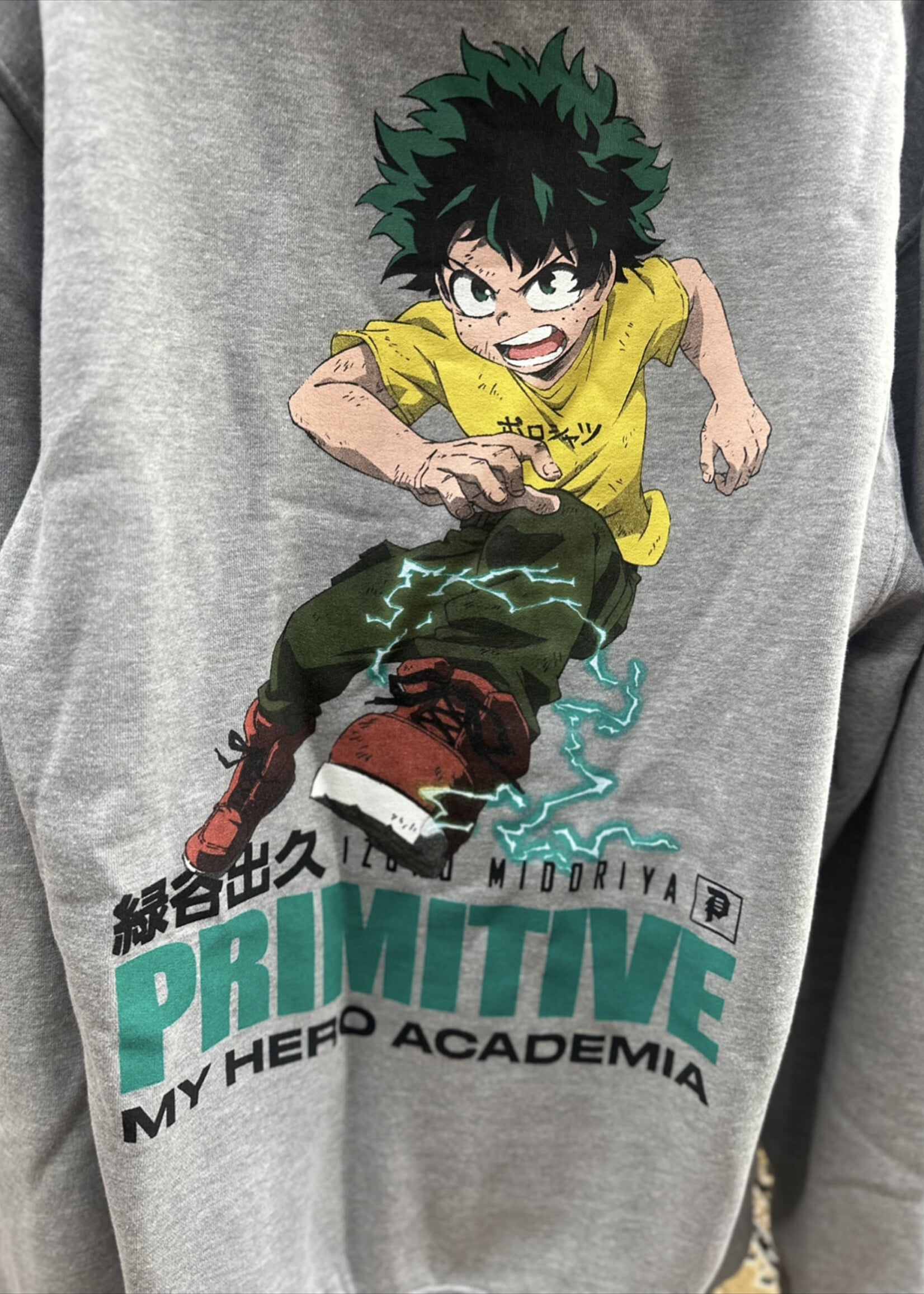 PRIMITIVE PRIMITIVE - My Hero Academia Full Cowl Grey Hoodie - Medium