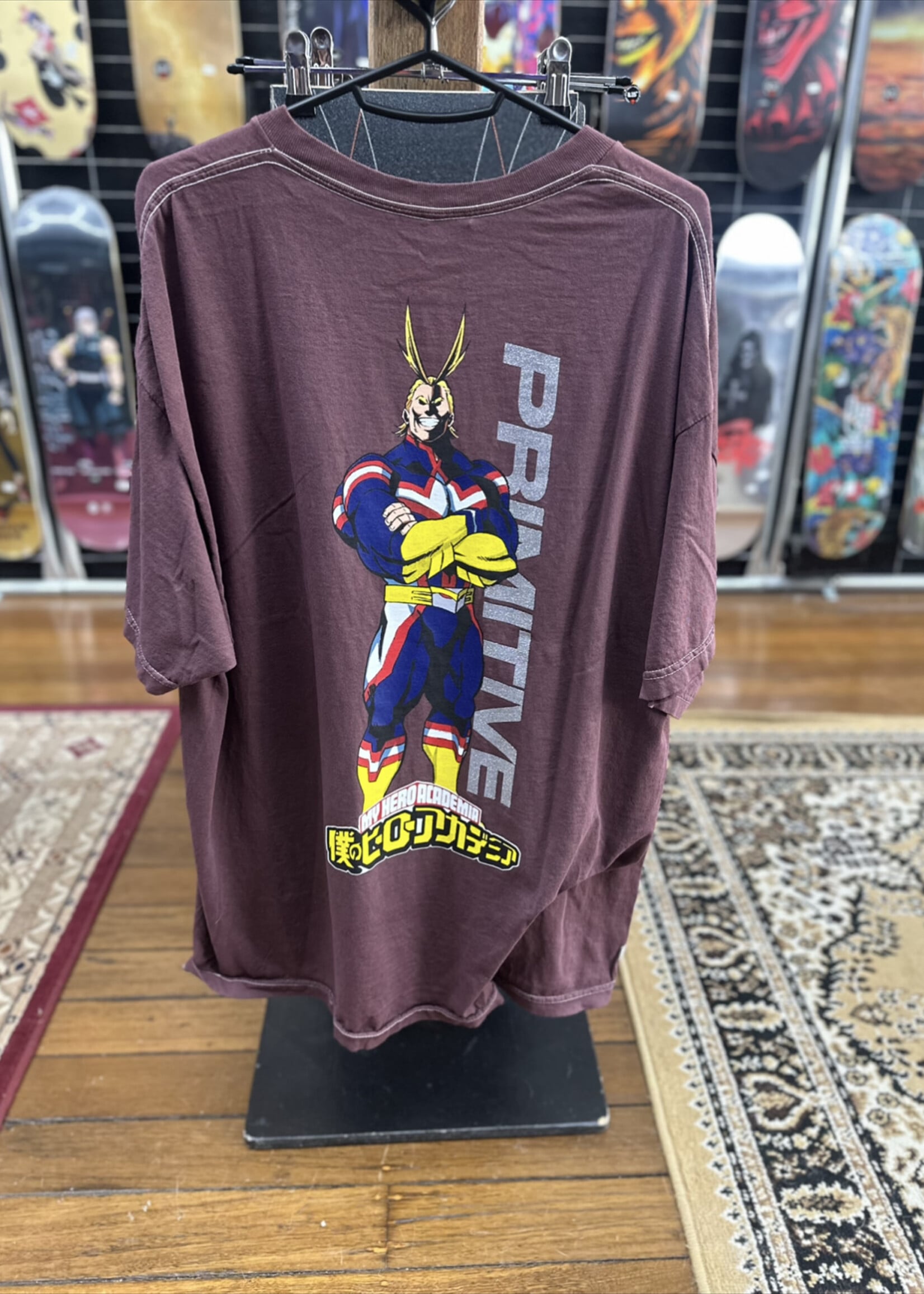 PRIMITIVE PRIMITIVE - My Hero Academia All Might Burgandy Tee - Large
