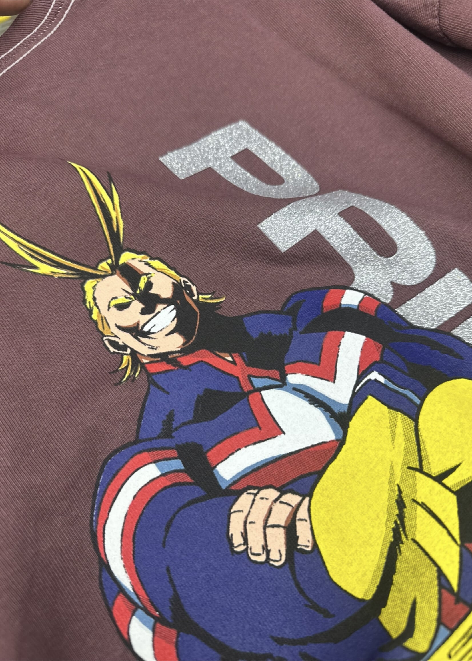 PRIMITIVE PRIMITIVE - My Hero Academia All Might Burgandy Tee - Large