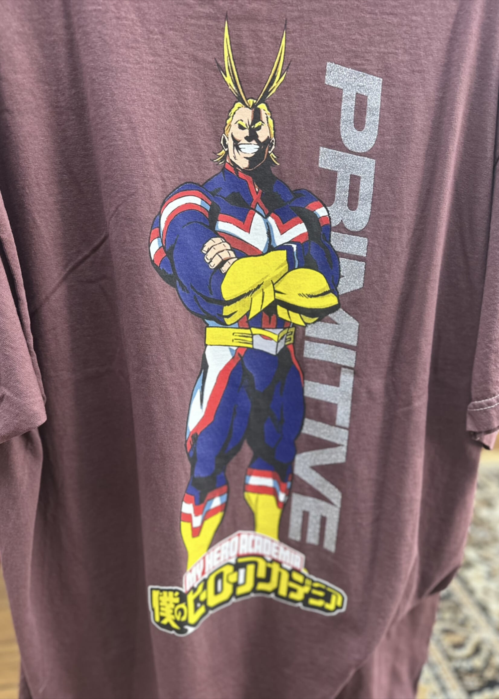 PRIMITIVE PRIMITIVE - My Hero Academia All Might Burgandy Tee - Large