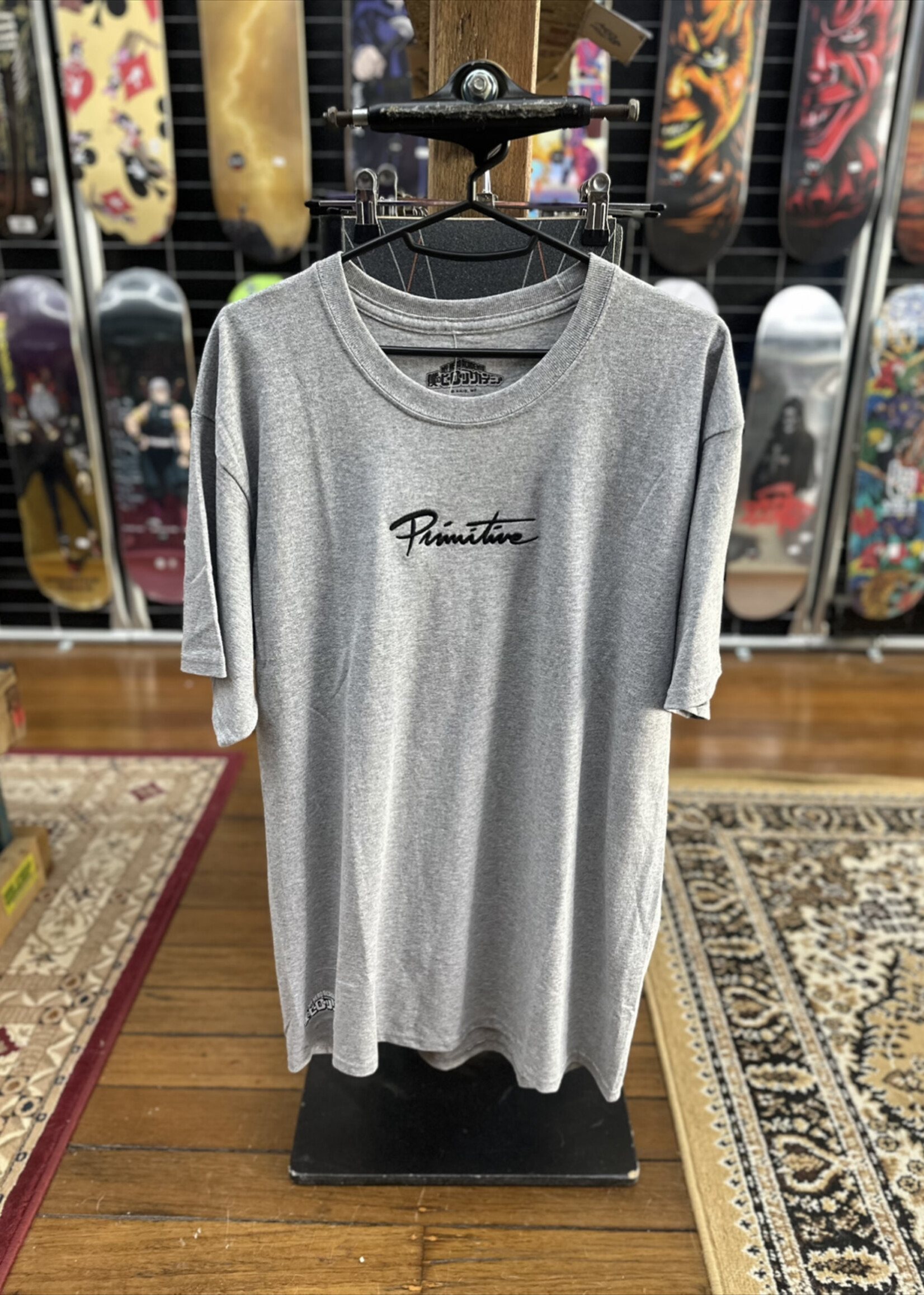 PRIMITIVE PRIMITIVE - My Hero Academia Dirty P Izuku Midoriya Grey Tee - Large