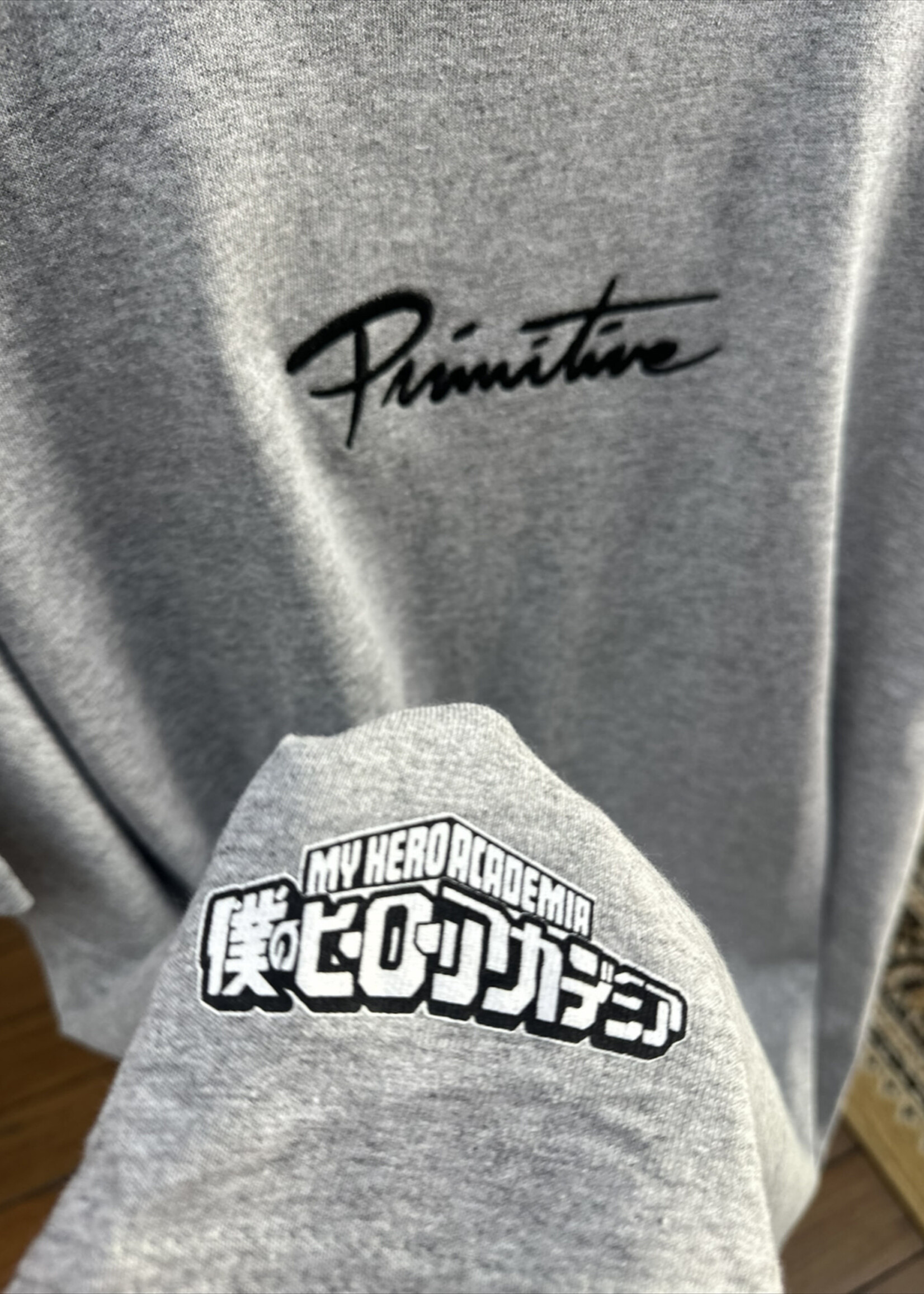 PRIMITIVE PRIMITIVE - My Hero Academia Dirty P Izuku Midoriya Grey Tee - Large