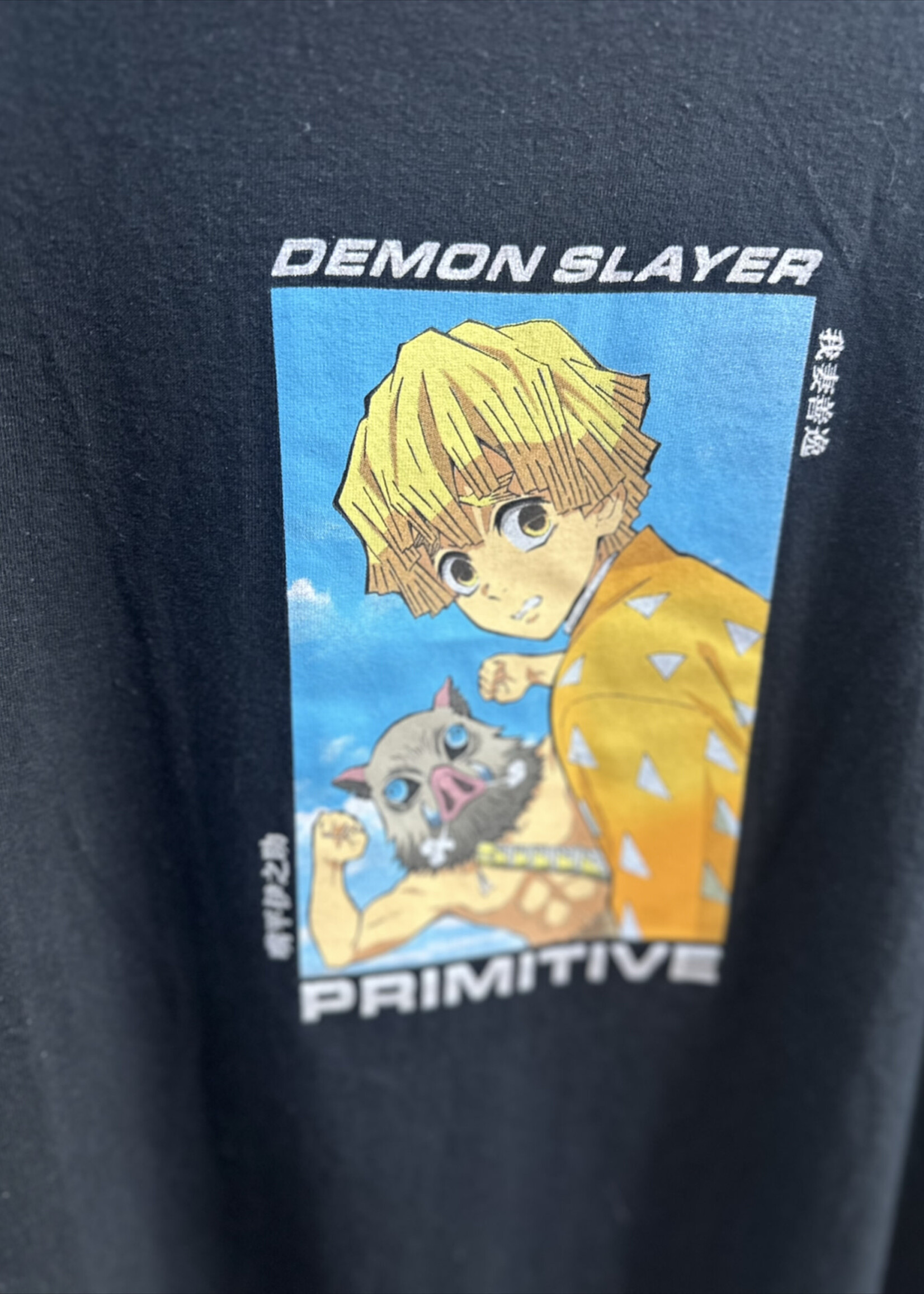 PRIMITIVE PRIMITIVE - Demon Slayer Zenitsu Inosuke Black Tee - Large