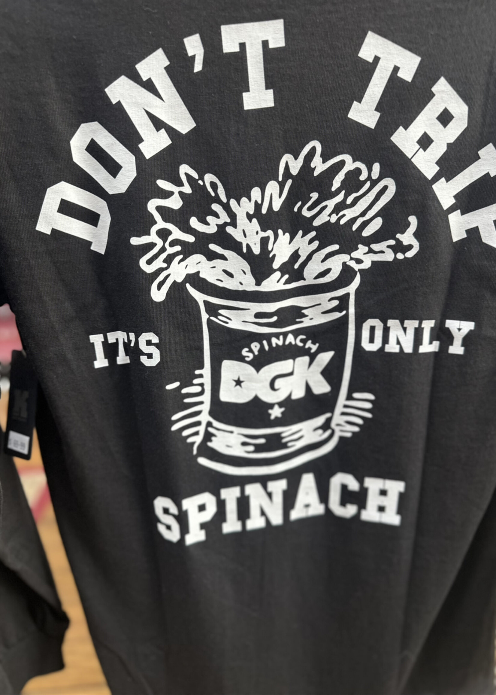 DGK DGK - Popeye Spinach Black Long Sleeve Tee - Small
