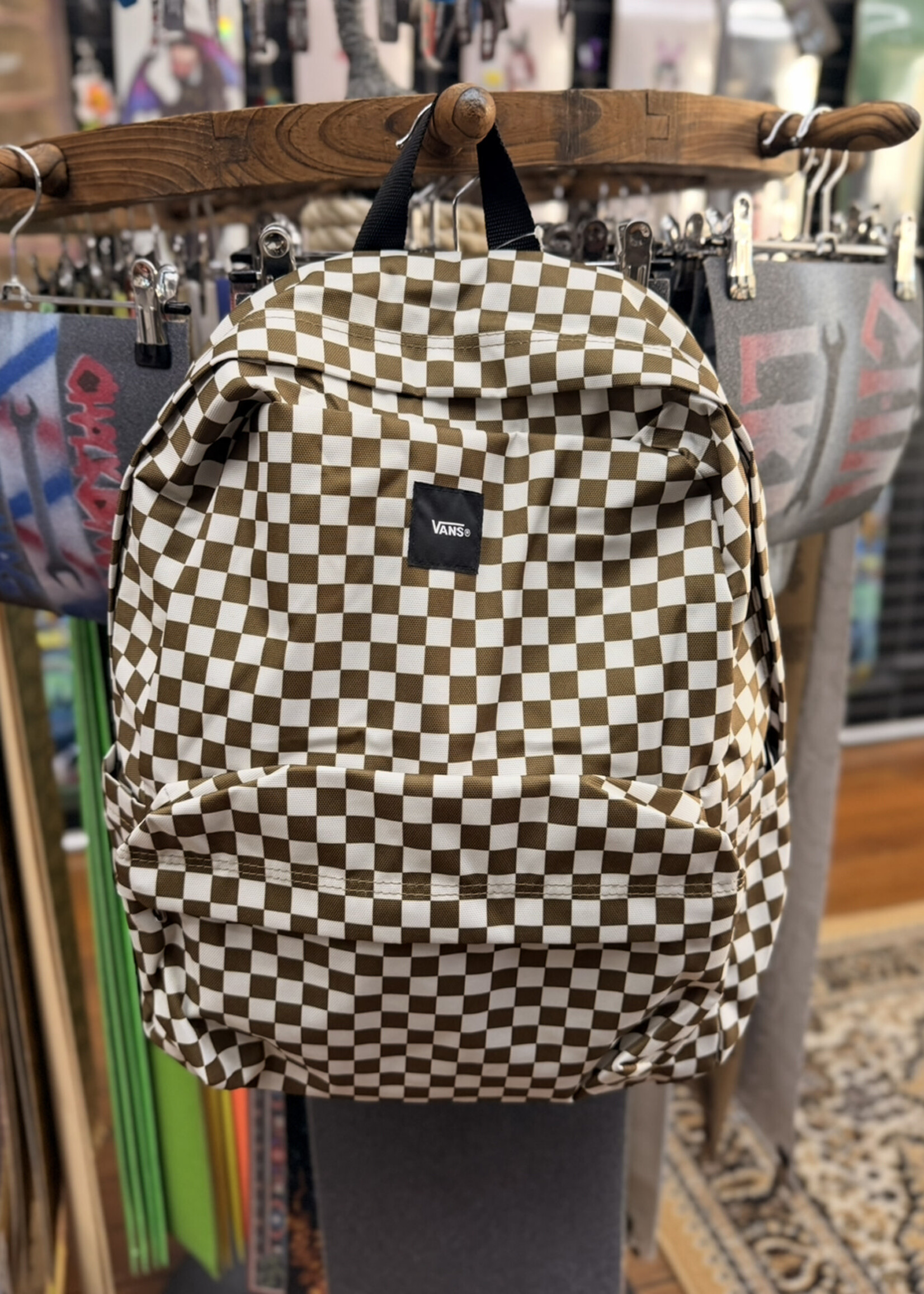 Vans VANS - Old Skool Backpack - Olive/Brown Checker