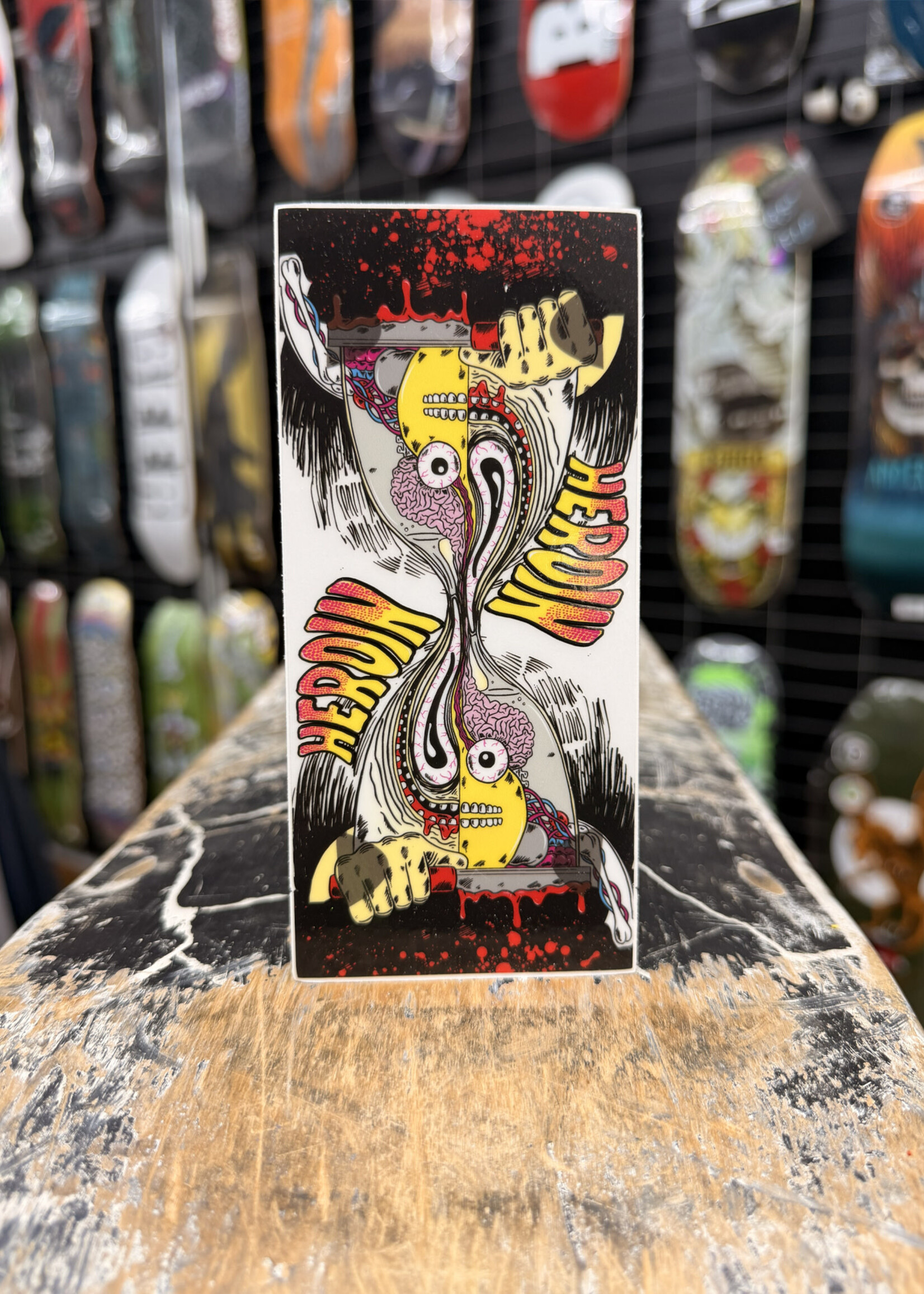 HEROIN SKATEBOARDS HEROIN SKATEBOARDS - Sand Timer Egg Sticker - 5.7"