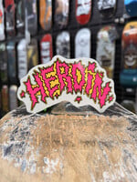 HEROIN SKATEBOARDS HEROIN SKATEBOARDS - Script Pink/Yellow Sticker - 5.5"