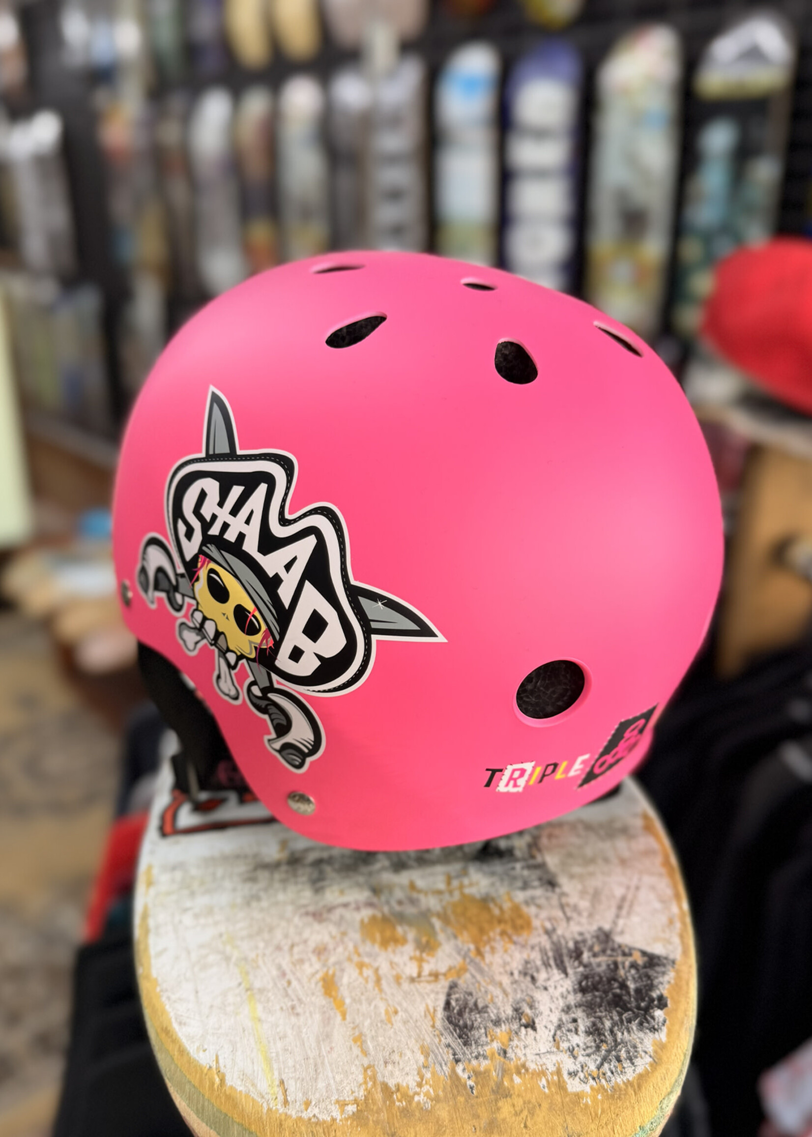 Triple 8 TRIPLE 8 - Lil 8 Certified Helmet Staab Neon Pink Rubber - Youth