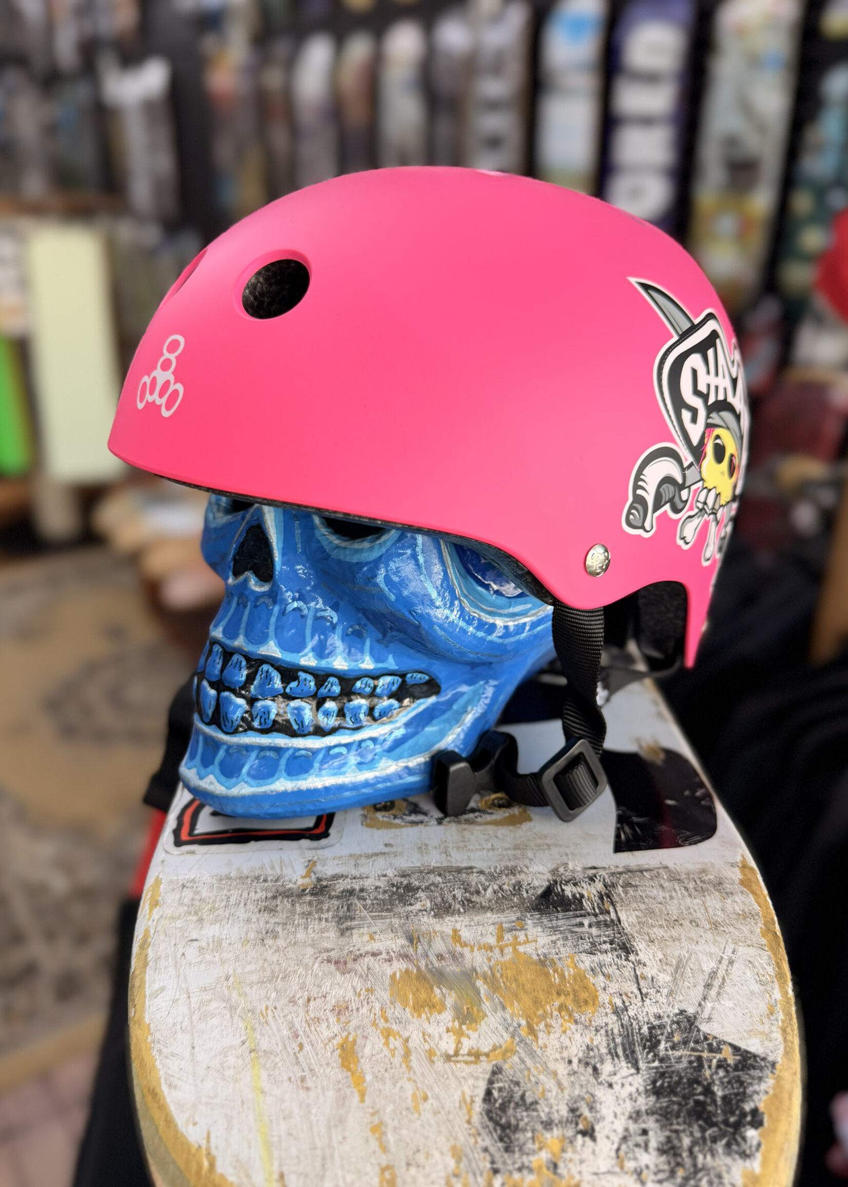 Triple 8 TRIPLE 8 - Lil 8 Certified Helmet Staab Neon Pink Rubber - Youth