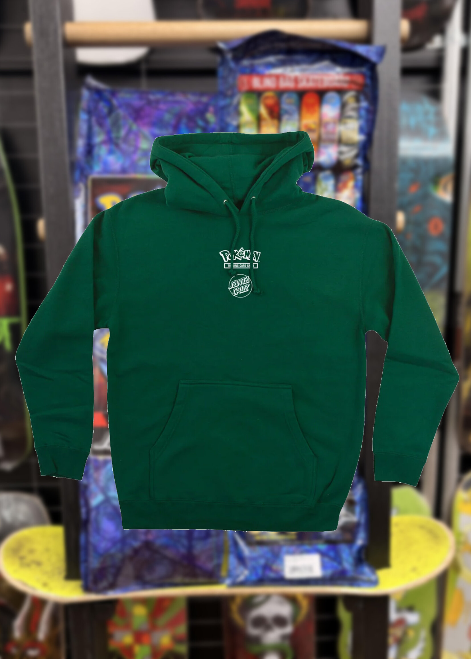 Santa Cruz SANTA CRUZ - Pokémon Power Dot Midweight Pullover Hoodie Forest Green
