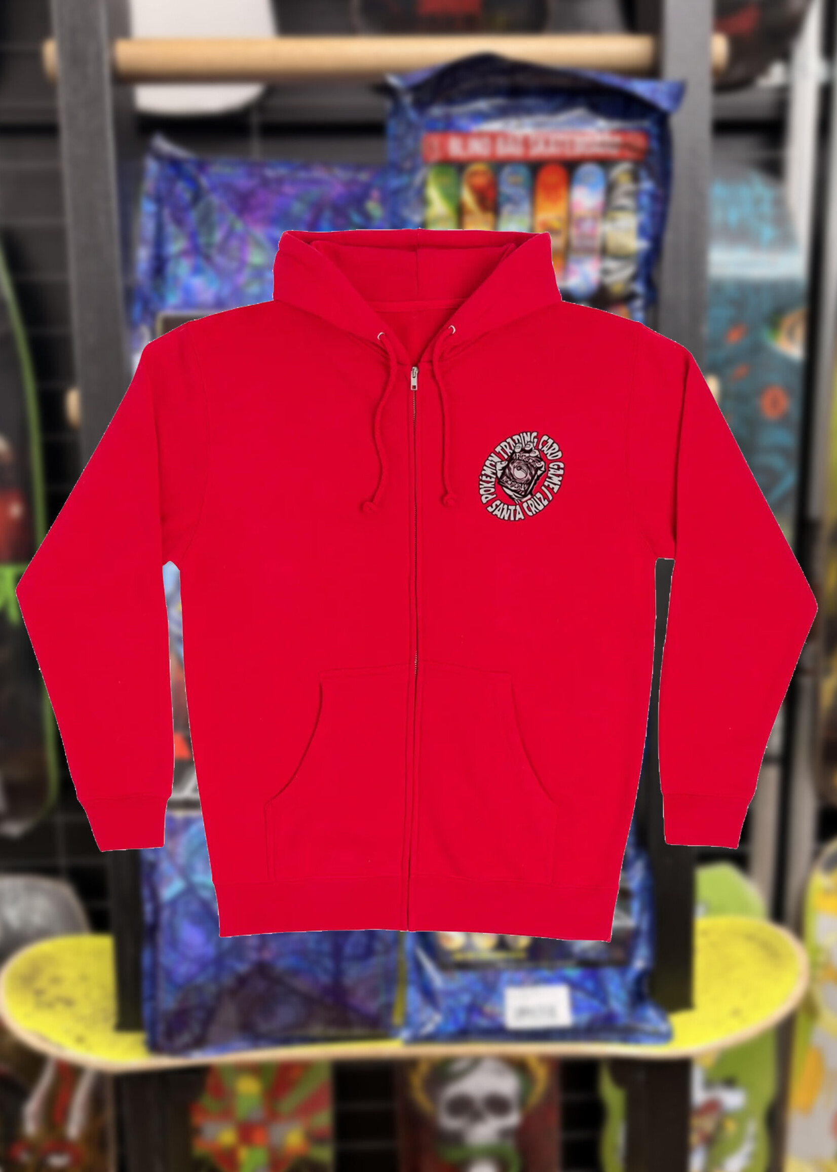 Santa Cruz SANTA CRUZ - Pokémon TCG Hand Heavyweight Zip-Up Hoodie Red