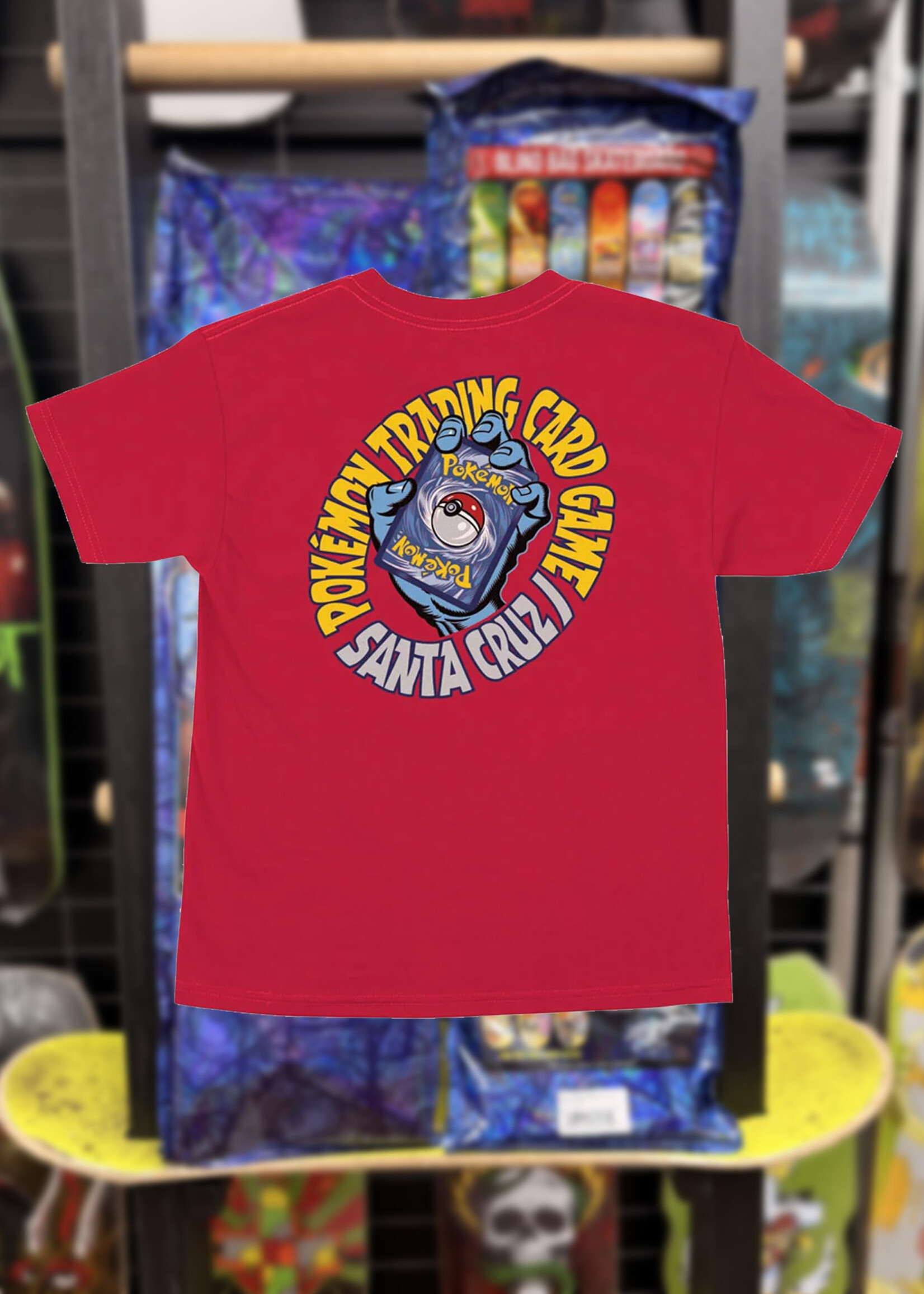 Santa Cruz SANTA CRUZ - Pokémon TCG Hand Midweight Tee Red Youth