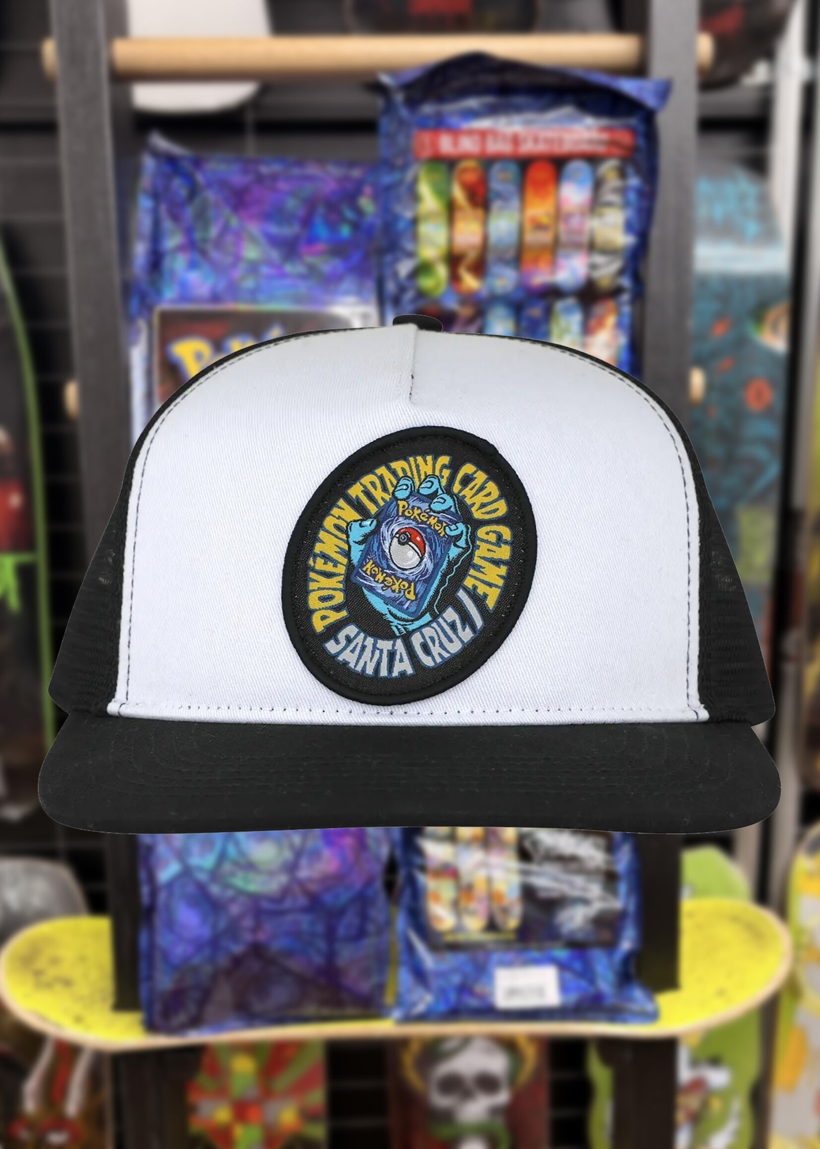 Santa Cruz SANTA CRUZ - Pokémon TCG Hand Snapback Mesh Trucker Cap - White/Black