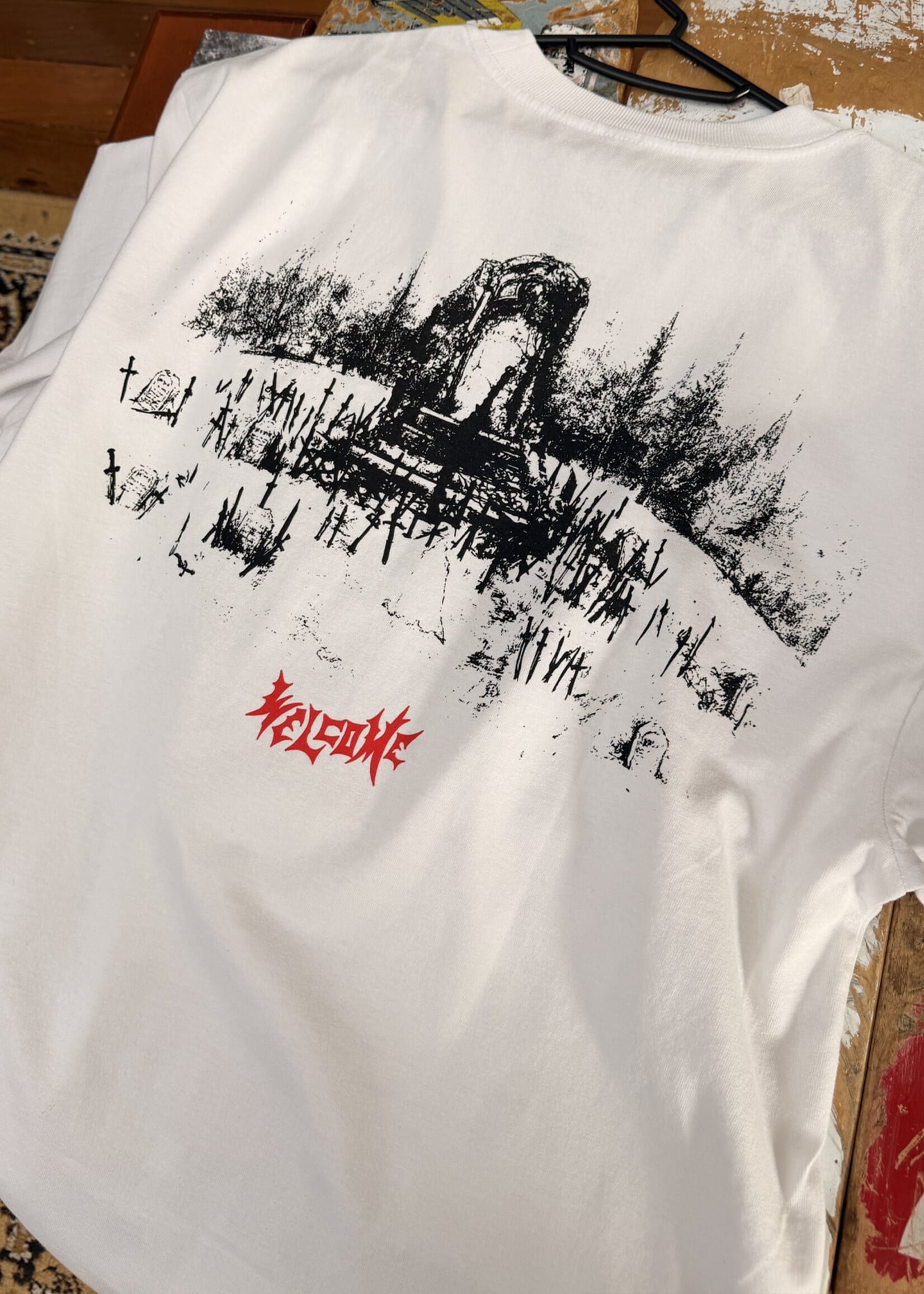 Welcome WELCOME SKATEBOARDS - Dark Souls Grave Boxy White Tee