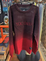 Welcome WELCOME SKATEBOARDS - Dark Souls You Died Dip-Dyed Loose Gauge Sweater Black/Red