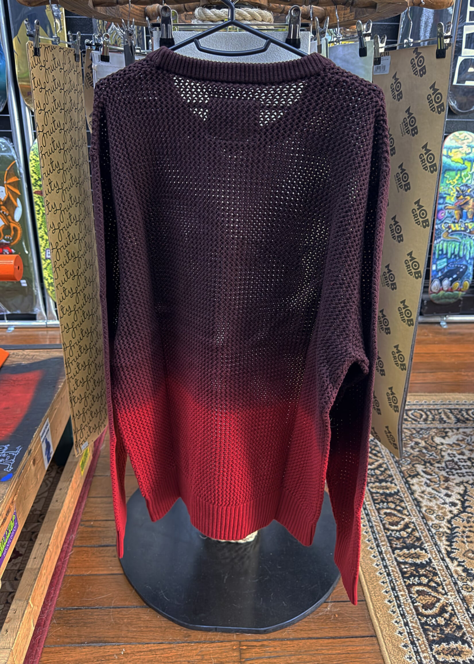Welcome WELCOME SKATEBOARDS - Dark Souls You Died Dip-Dyed Loose Gauge Sweater Black/Red