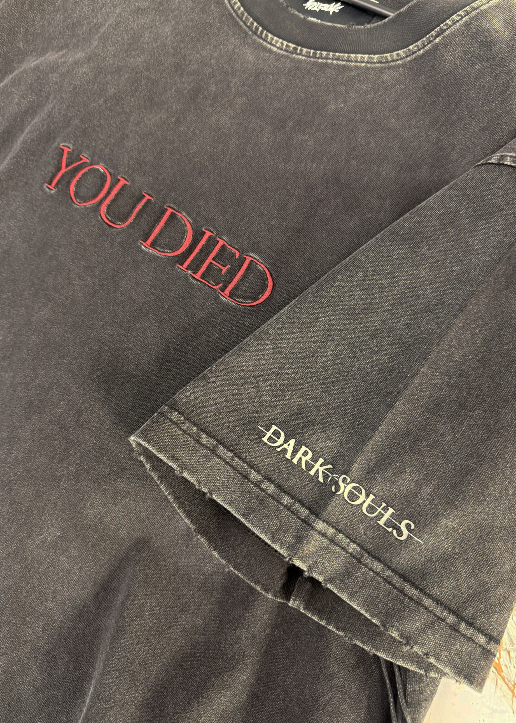 Welcome WELCOME SKATEBOARDS - Dark Souls You Died Distressed Tee Vintage Black