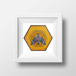 Stirling Studios Queen Bee Hexagon Mandala - Archival Giclee Paper Print - Unframed