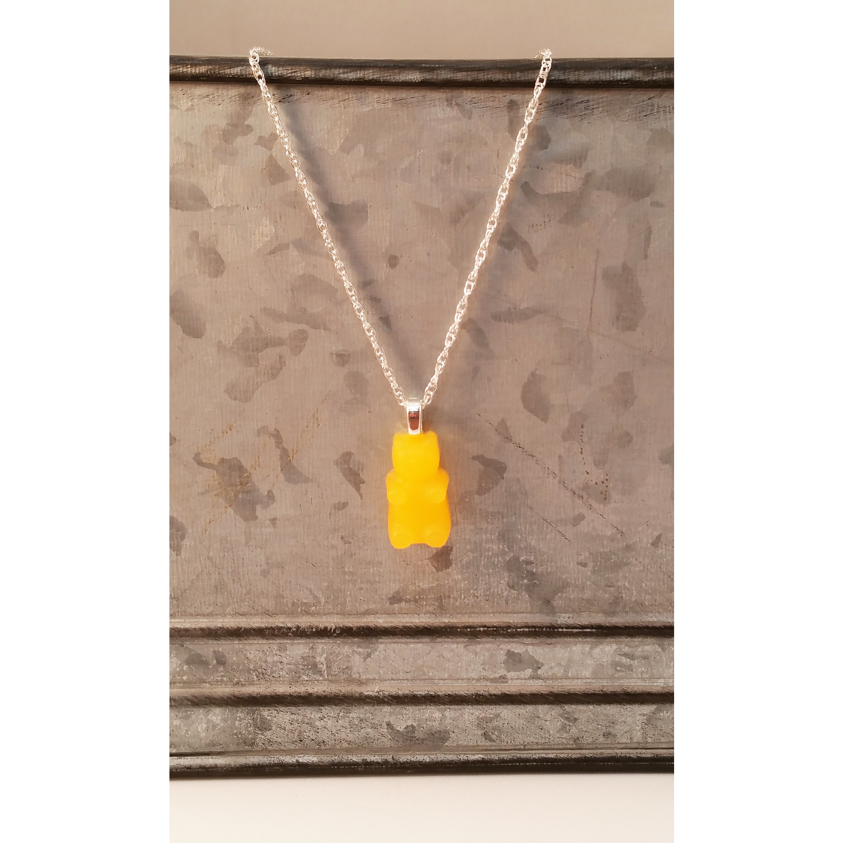 Stirling Studios Glow in the Dark Gummy Bear Pendant - Yellow Orange