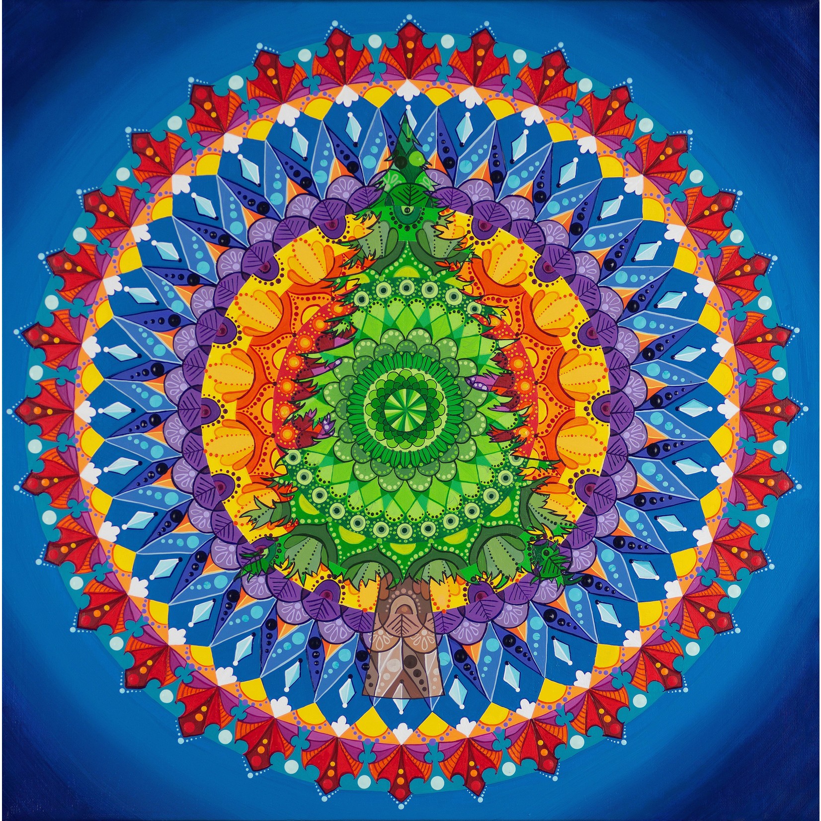 Stirling Studios Evergreen Tree Mandala Canvas Print