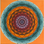 Stirling Studios "Orange & Turquoise Lotus" Mandala canvas print