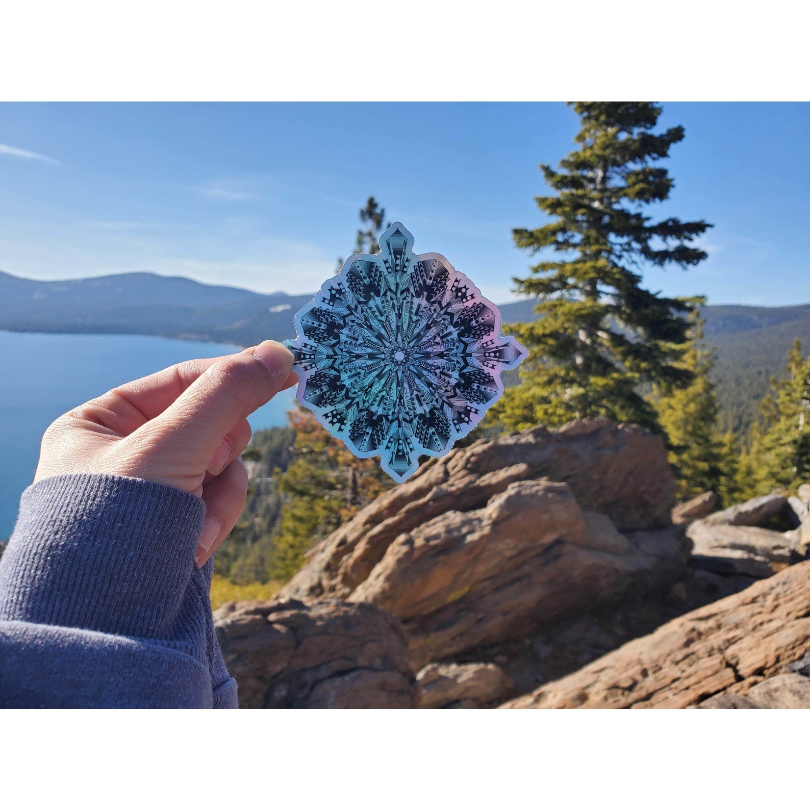 Stirling Studios Holographic Snowflake Mandala Stickers - waterproof & scratchproof