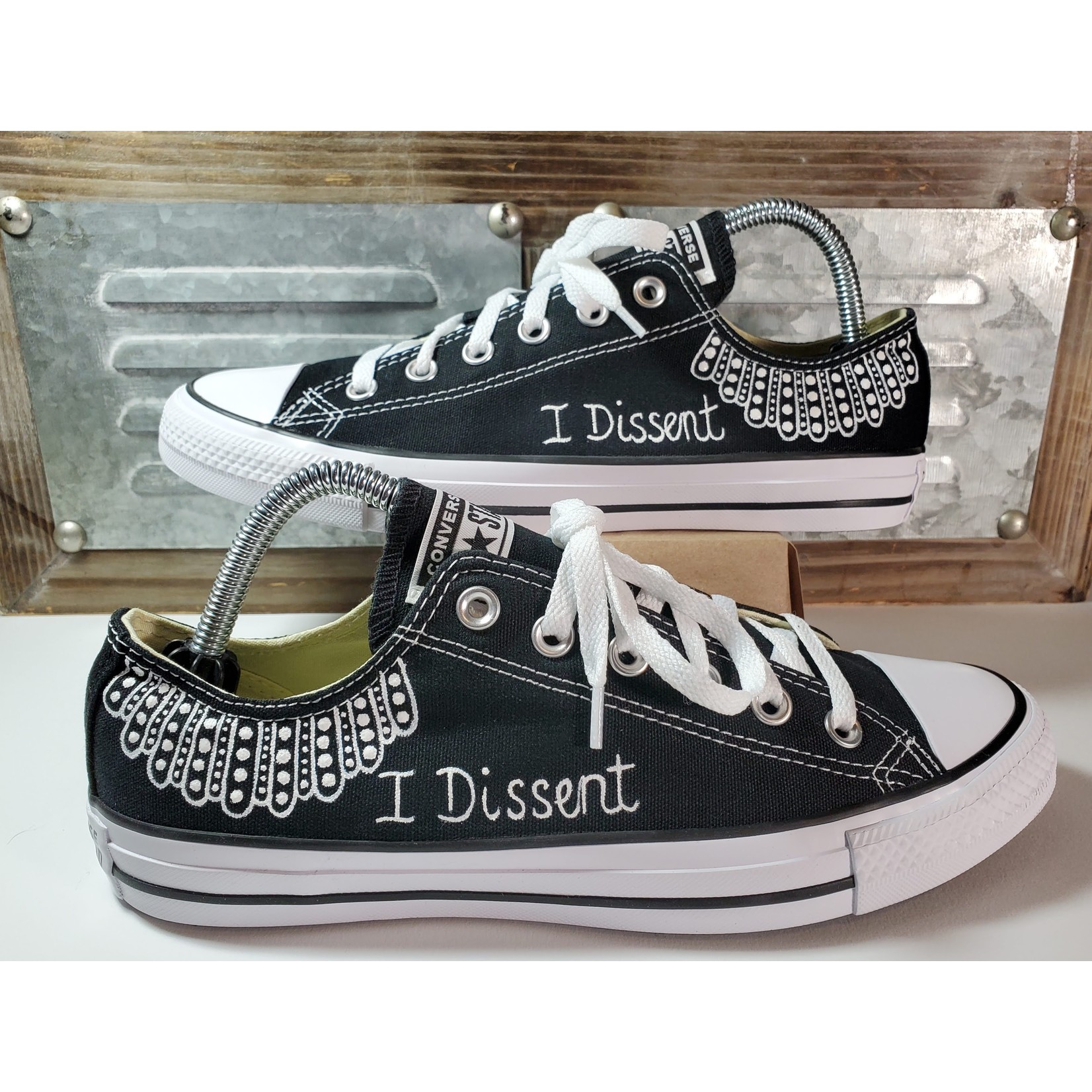 Stirling Studios Ruth Bader Ginsberg Custom Converse  -  Double Sided w/ Text "I Dissent"