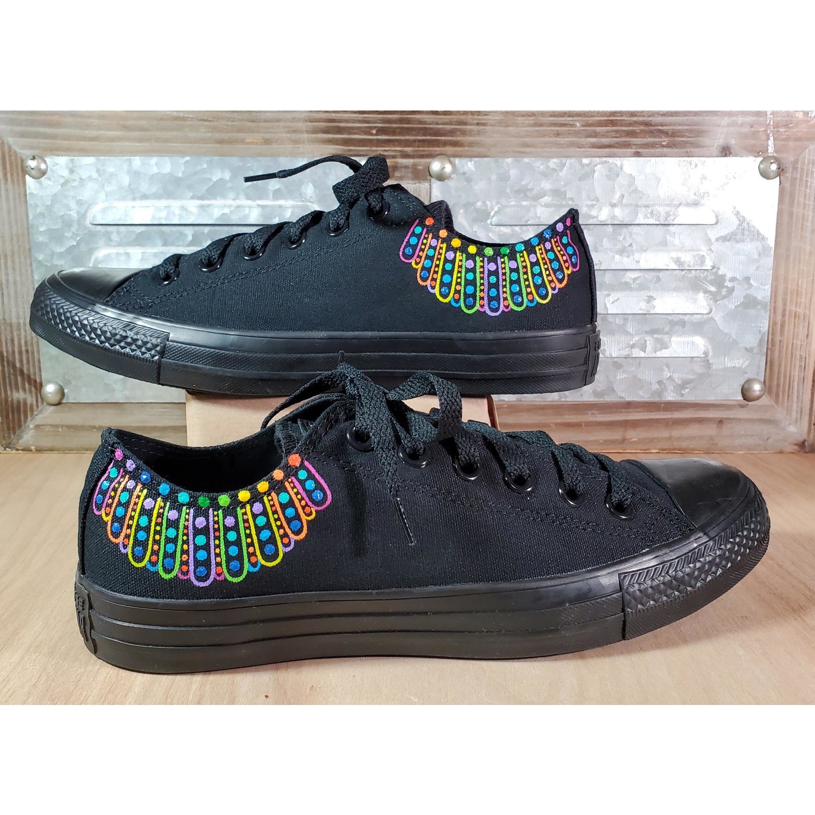 Stirling Studios Ruth Bader Ginsberg Custom Converse -  Rainbow "I Dissent"