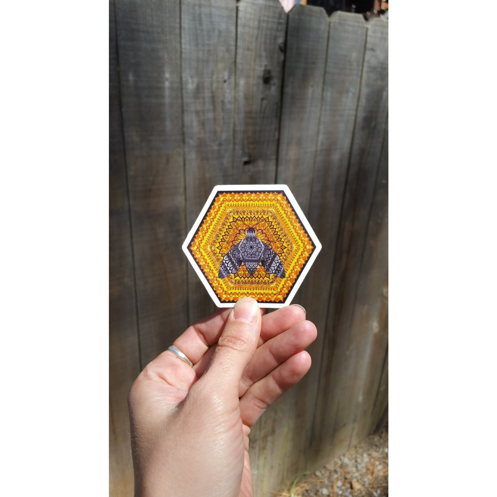 Stirling Studios Queen Bee Hexagon Mandala Sticker