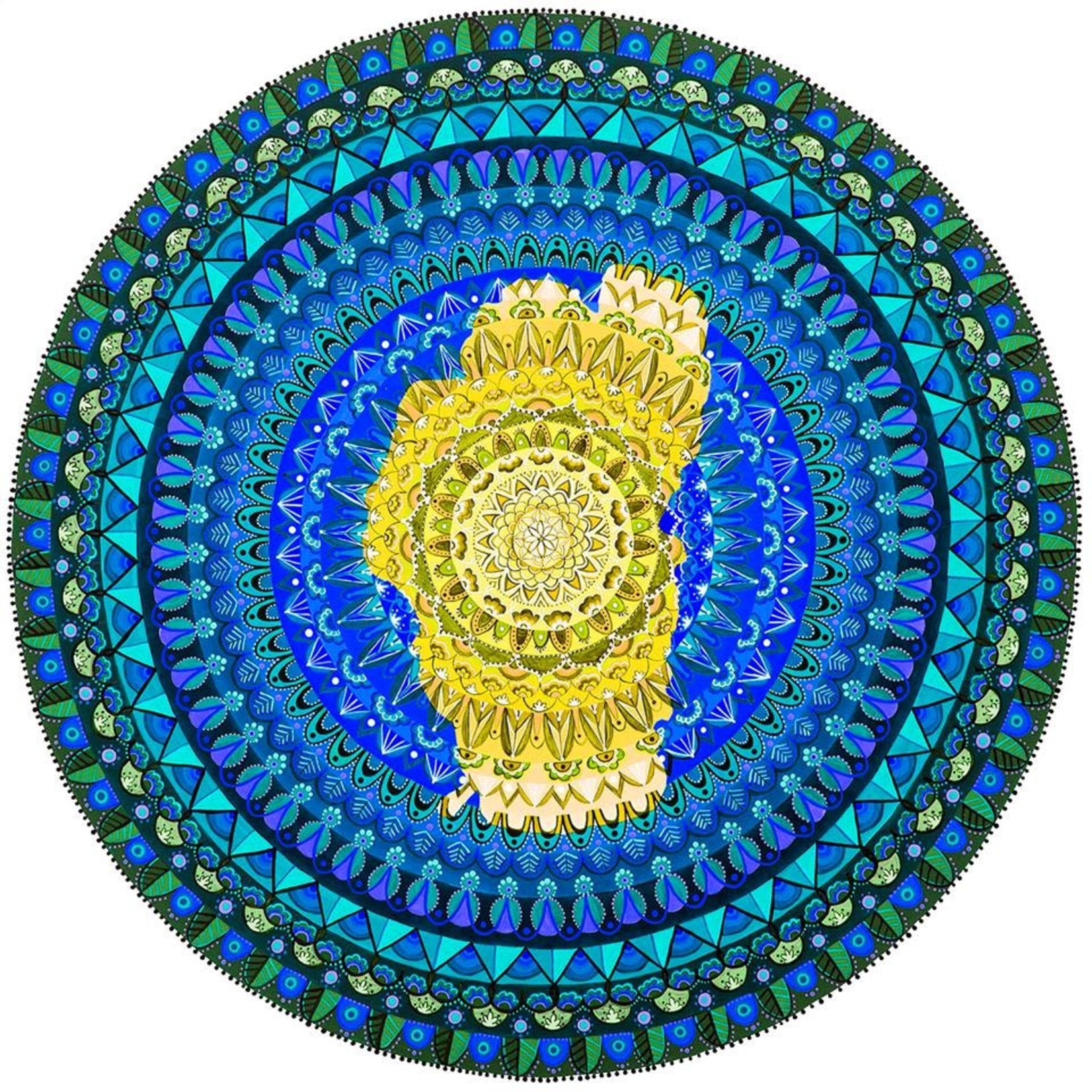 Stirling Studios Lake Tahoe Mandala - Yellow - Canvas Print