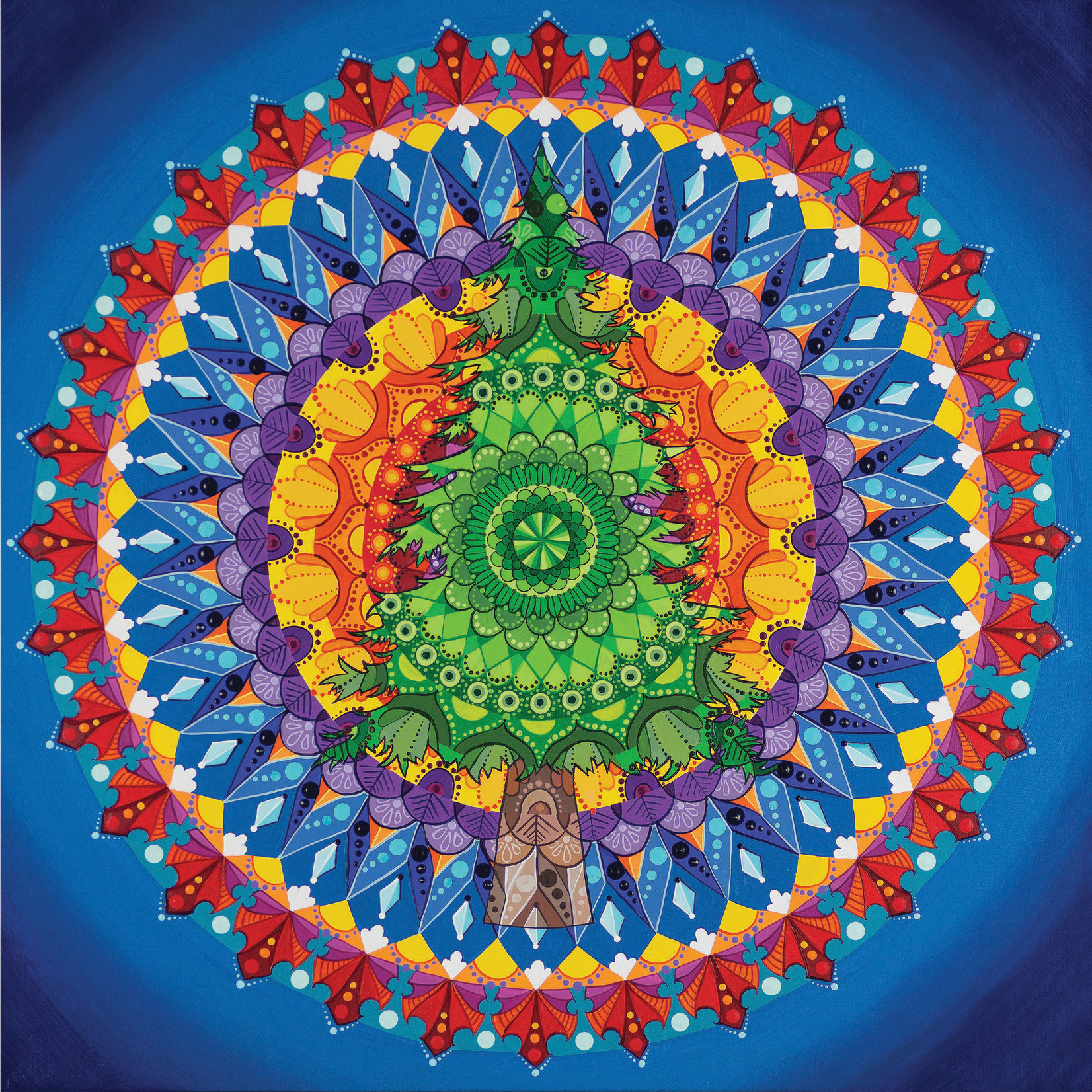 Stirling Studios Evergreen Tree Mandala Canvas Print