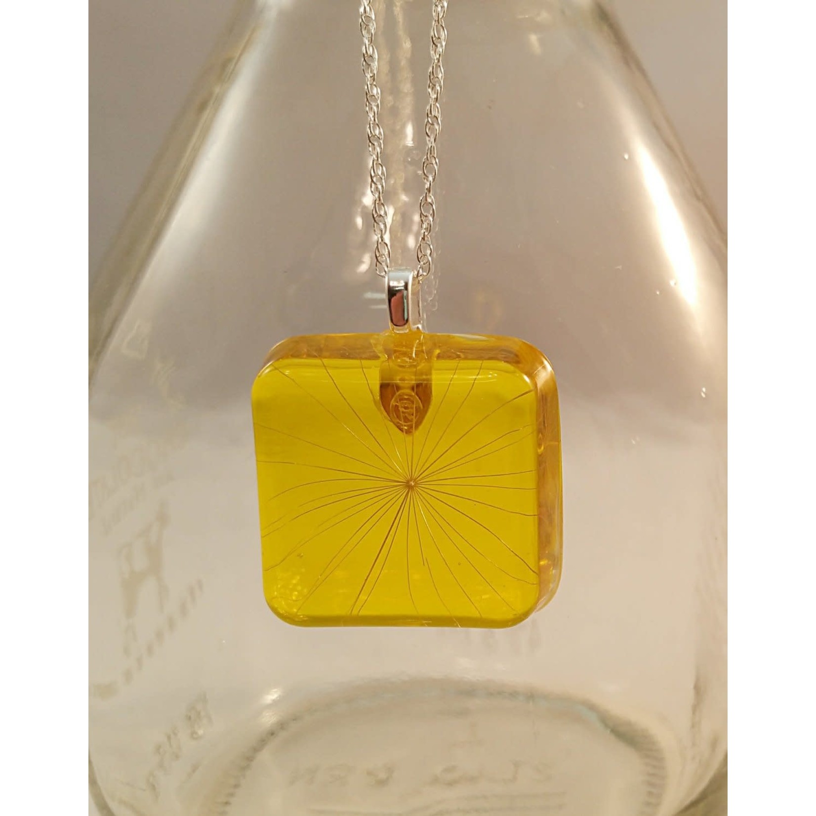 Stirling Studios High Altitude Wish - Resin Pendant - YELLOW - Square Shaped