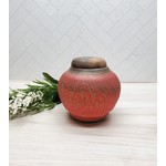 Elaine Randall "Red" - lidded crackle jar