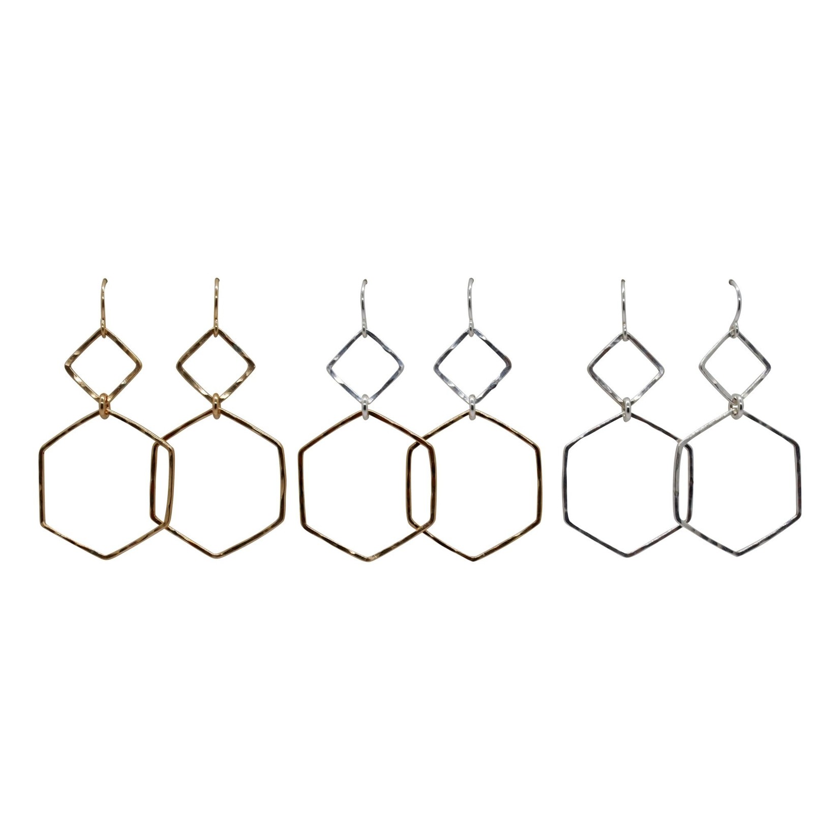 Tamacino "Iris" - square & hexagon earrings