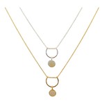 Tamacino "Acacia" - half circle & white druzy quartz necklace